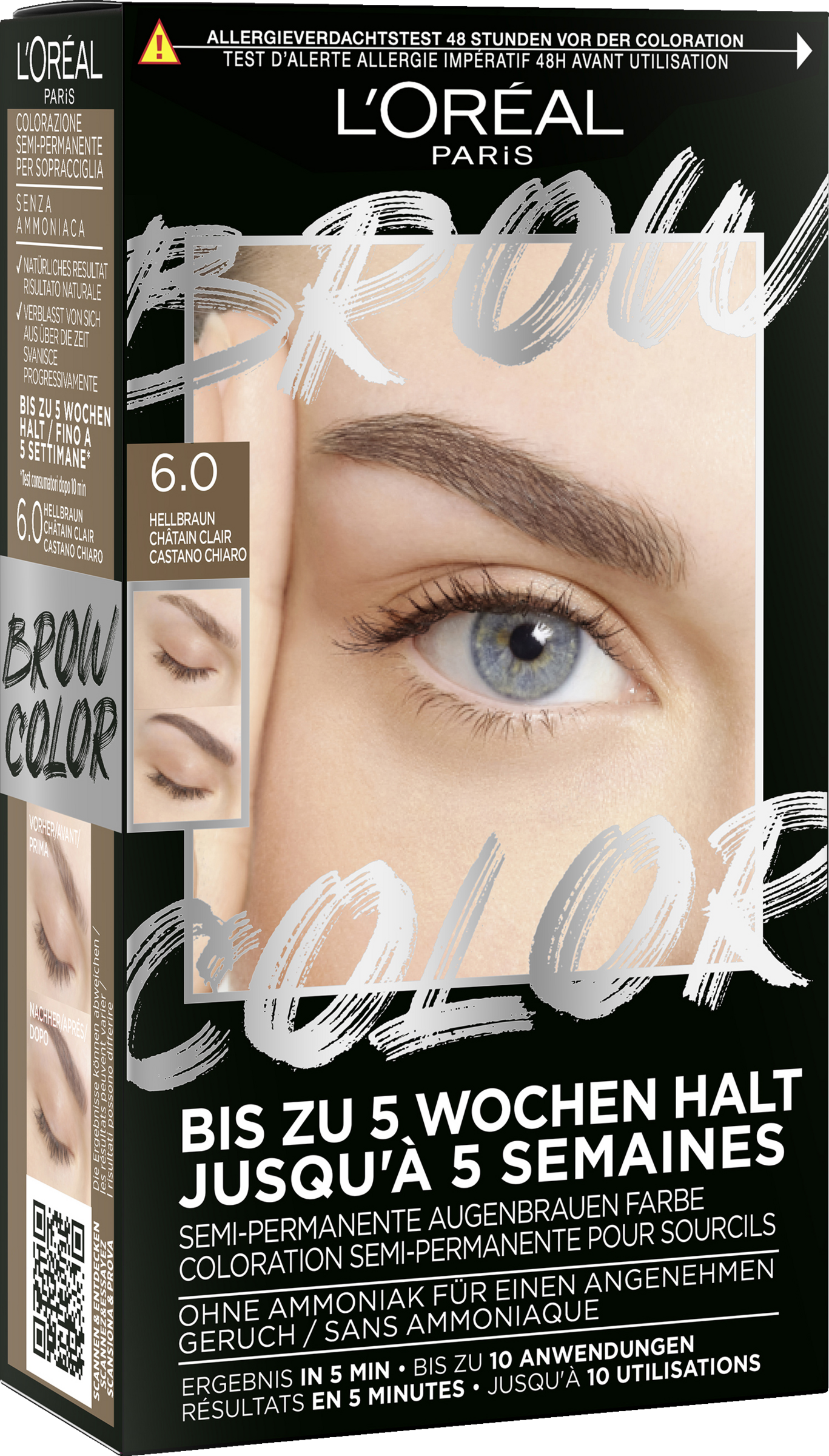 L’Oréal Paris Brow Color semi-permanent øjenbrynsfarve 6.0 lysebrun