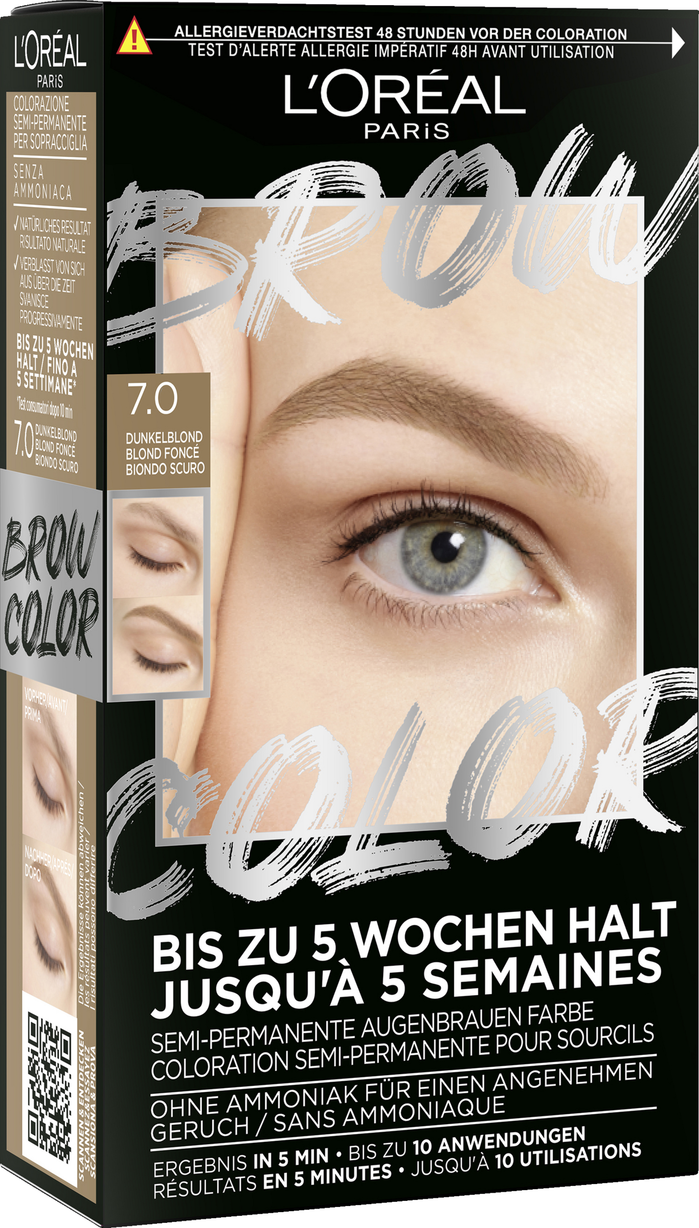 L’Oréal Paris Brow Color semi-permanent øjenbrynsfarve 7.0 mørkeblond