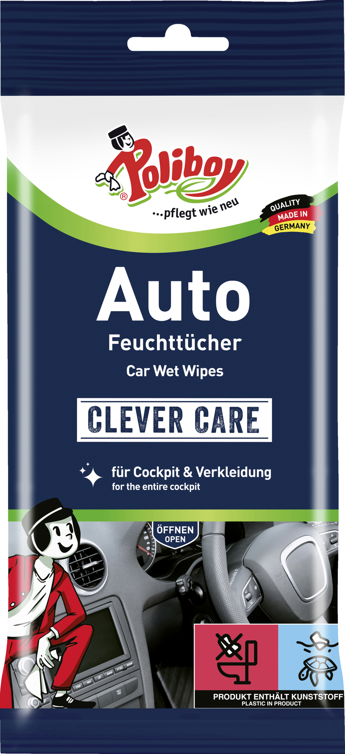 Poliboy Vådservietter til bilen