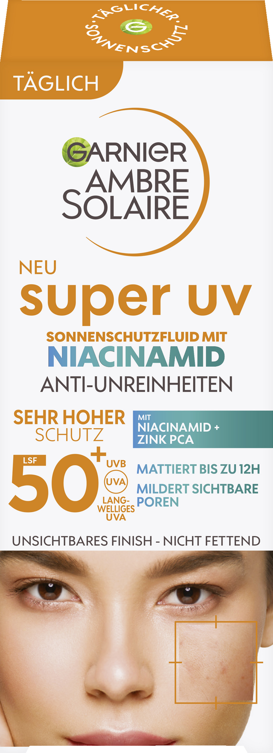 Garnier Ambre Solaire Super UV flydende solcreme anti-urenheder solfaktor 50+