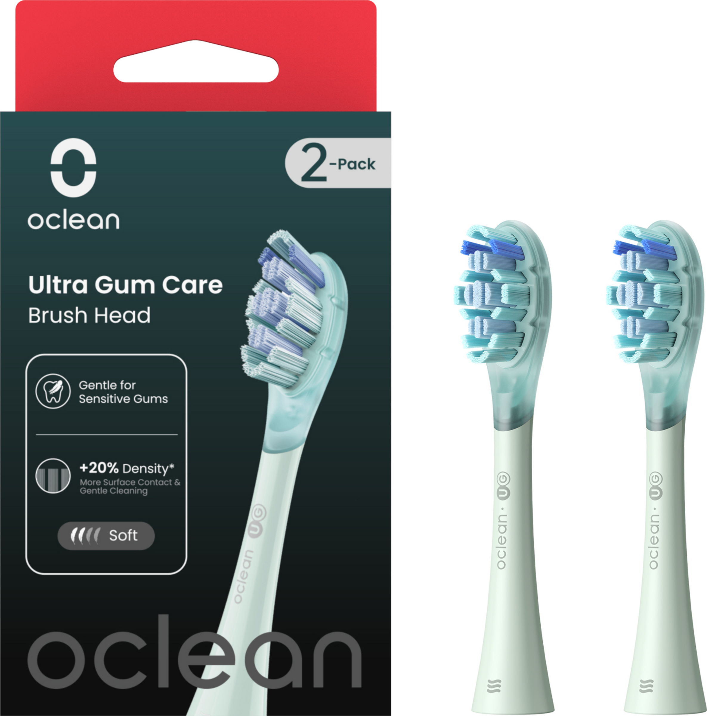 Oclean Ultra gum care børstehoveder, 2 stk., grøn