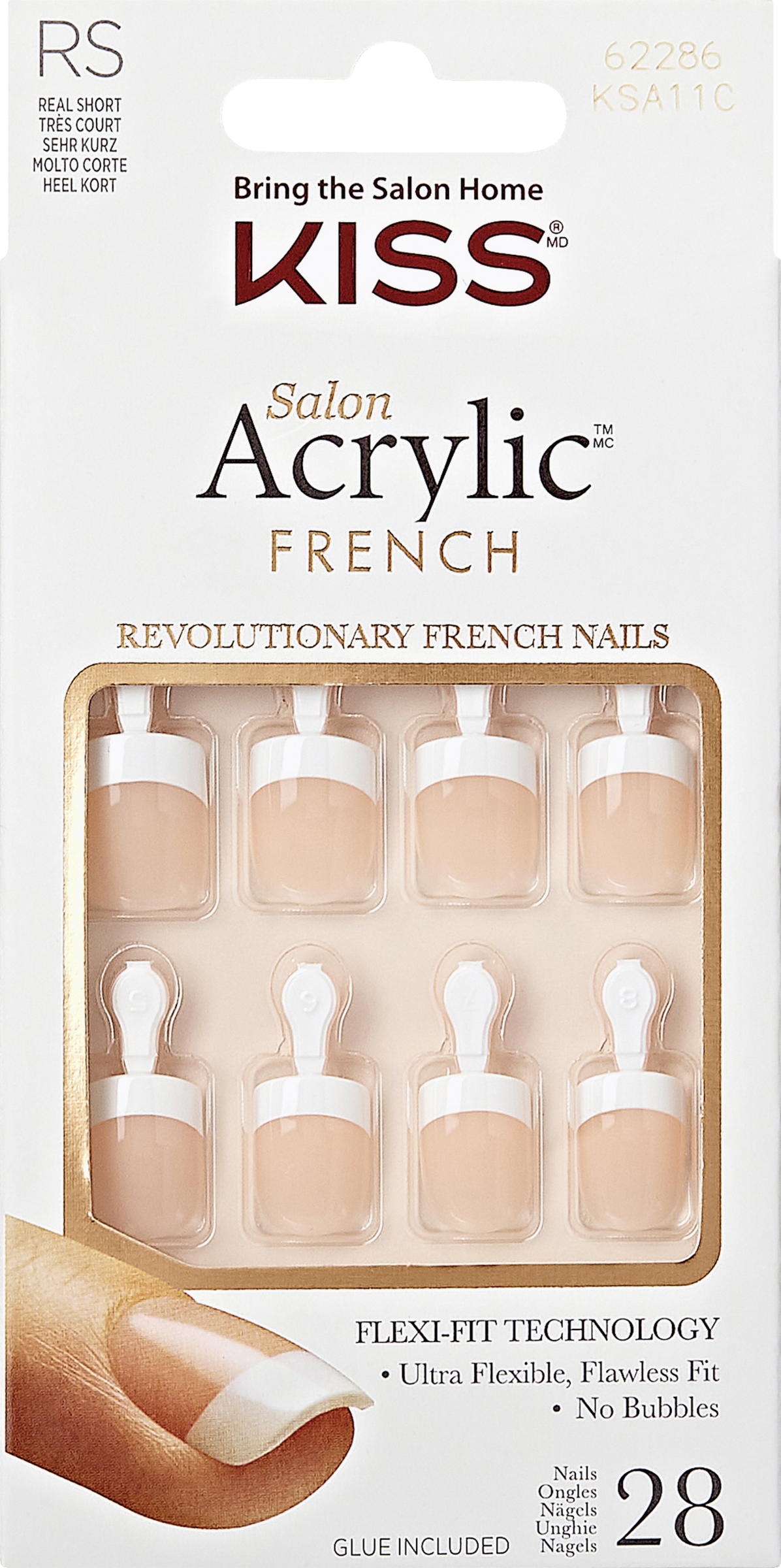 KISS Salon Acrylic French Nails - Power Play