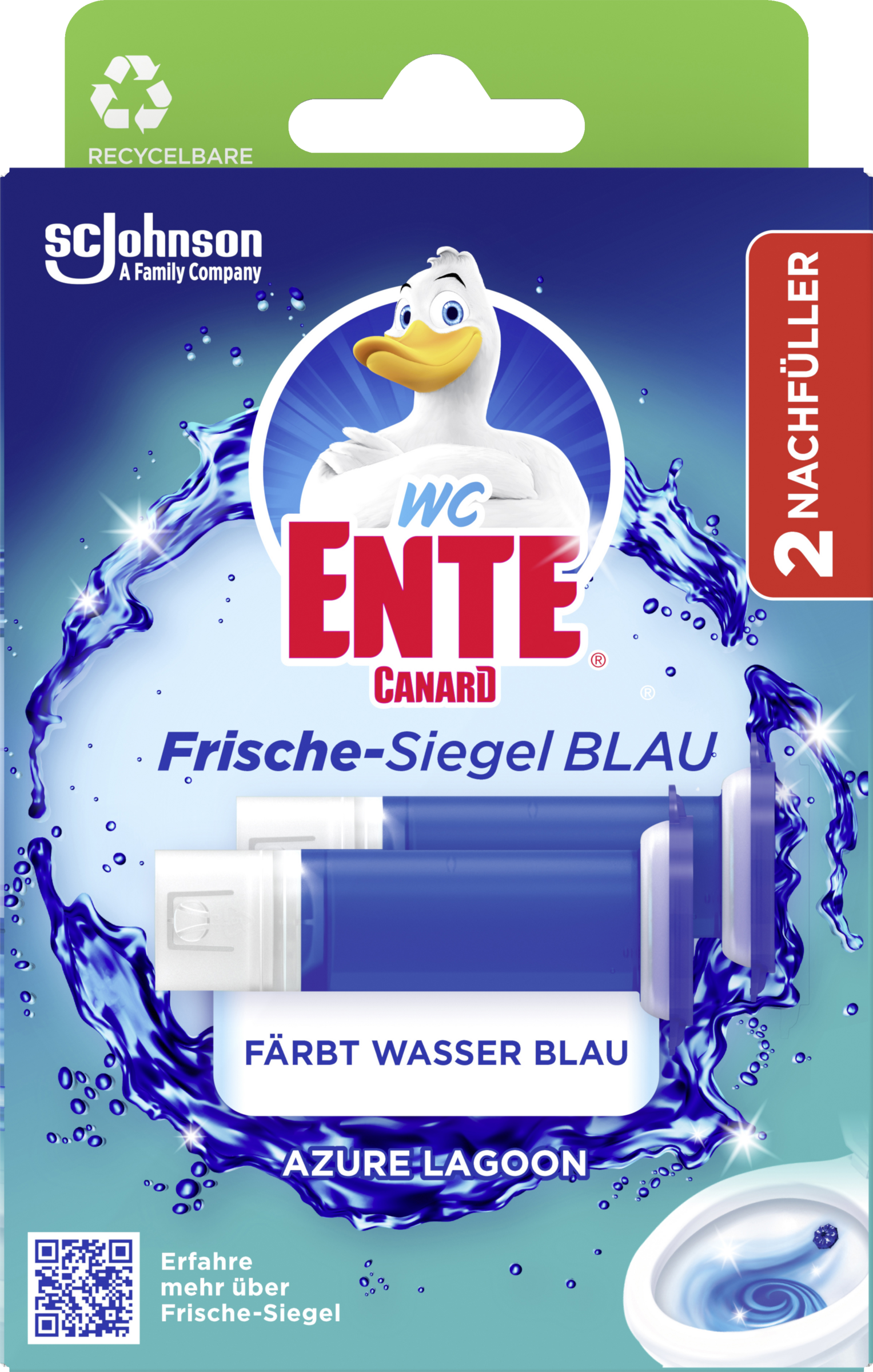 WC-Ente Azure Lagoon refill-pose friskt