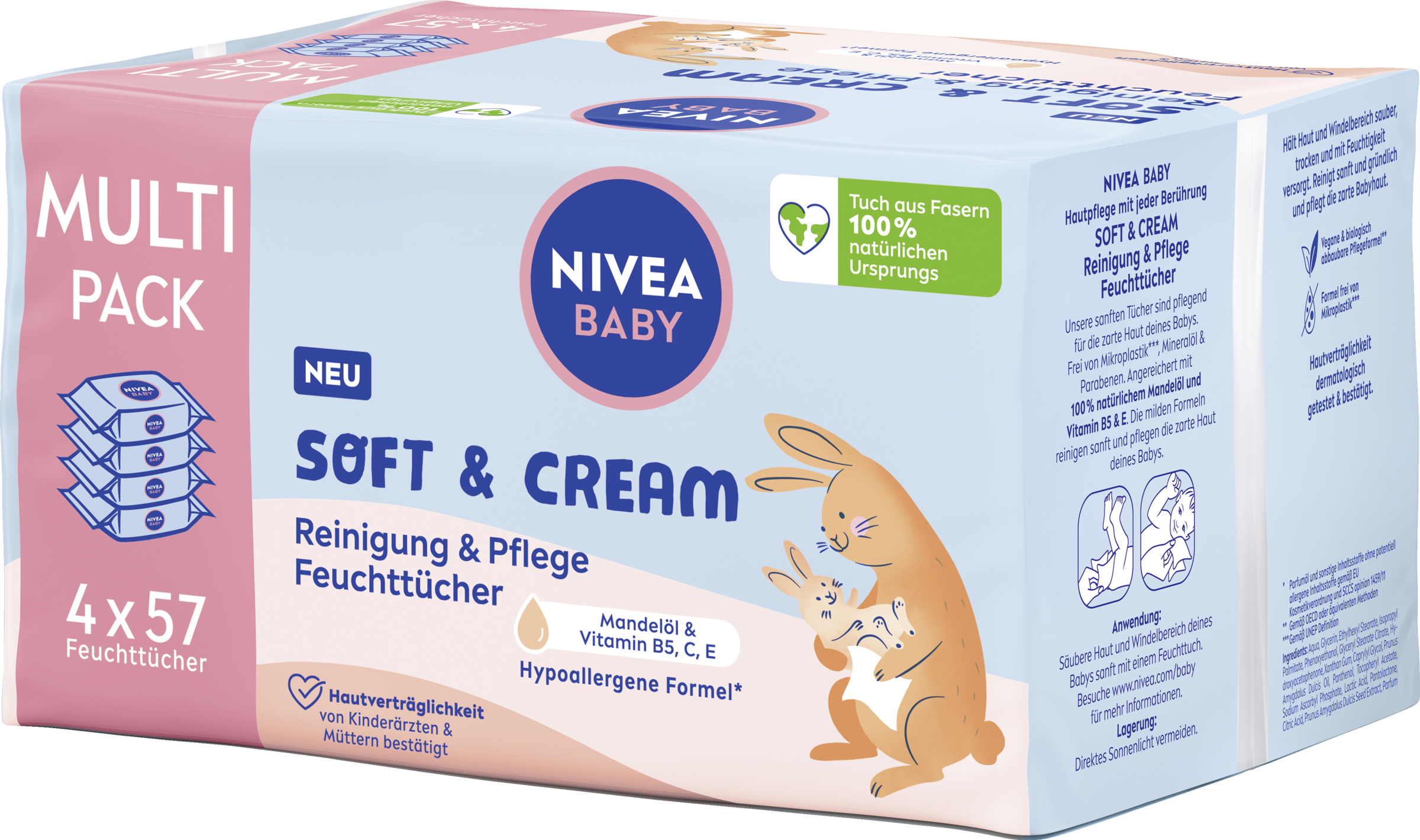 NIVEA BABY Soft & Cream Multipack rense- og plejeservietter