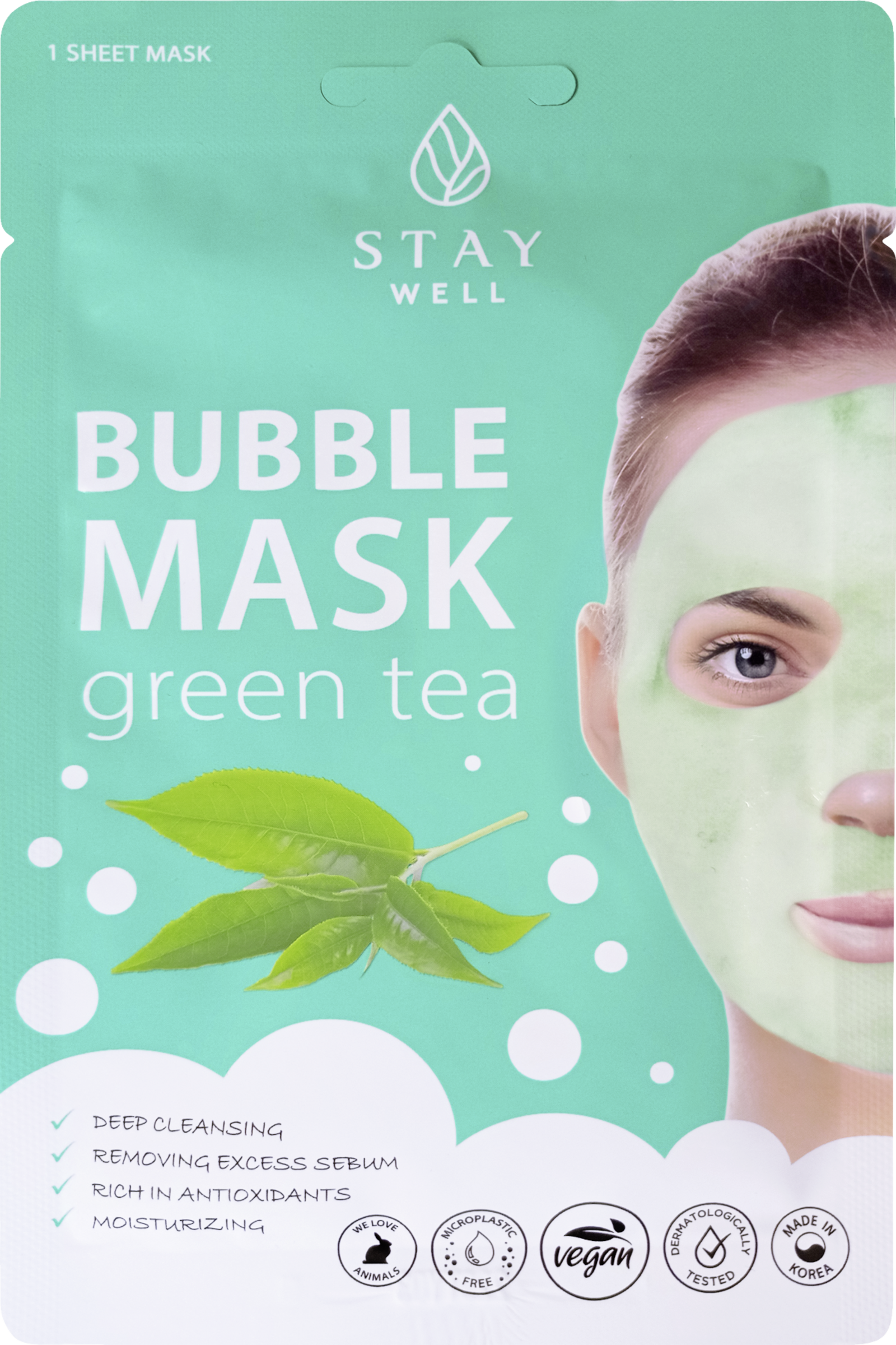STAY WELL Deep Cleansing Bubble Mask - Green Tea