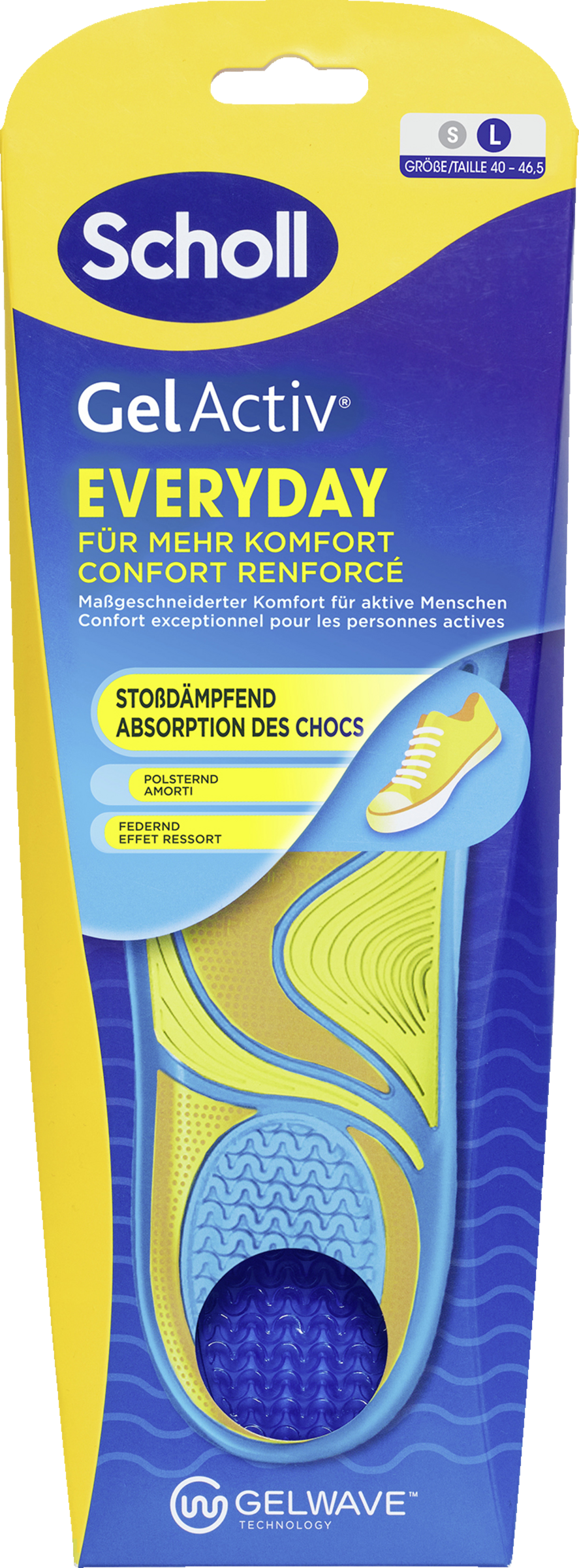 Scholl GelActiv EVERYDAY indlægssåler str. L (40-46,5)