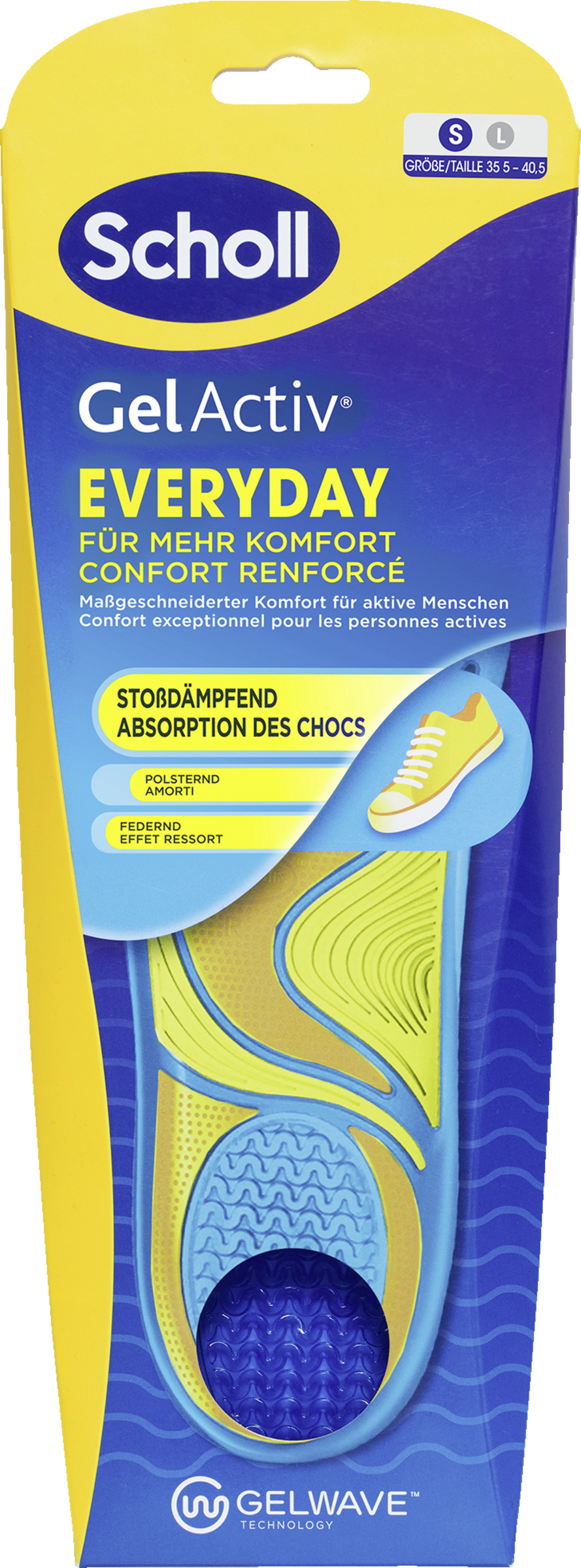 Scholl GelActiv EVERYDAY indlægssåler str. S (35-40,5)