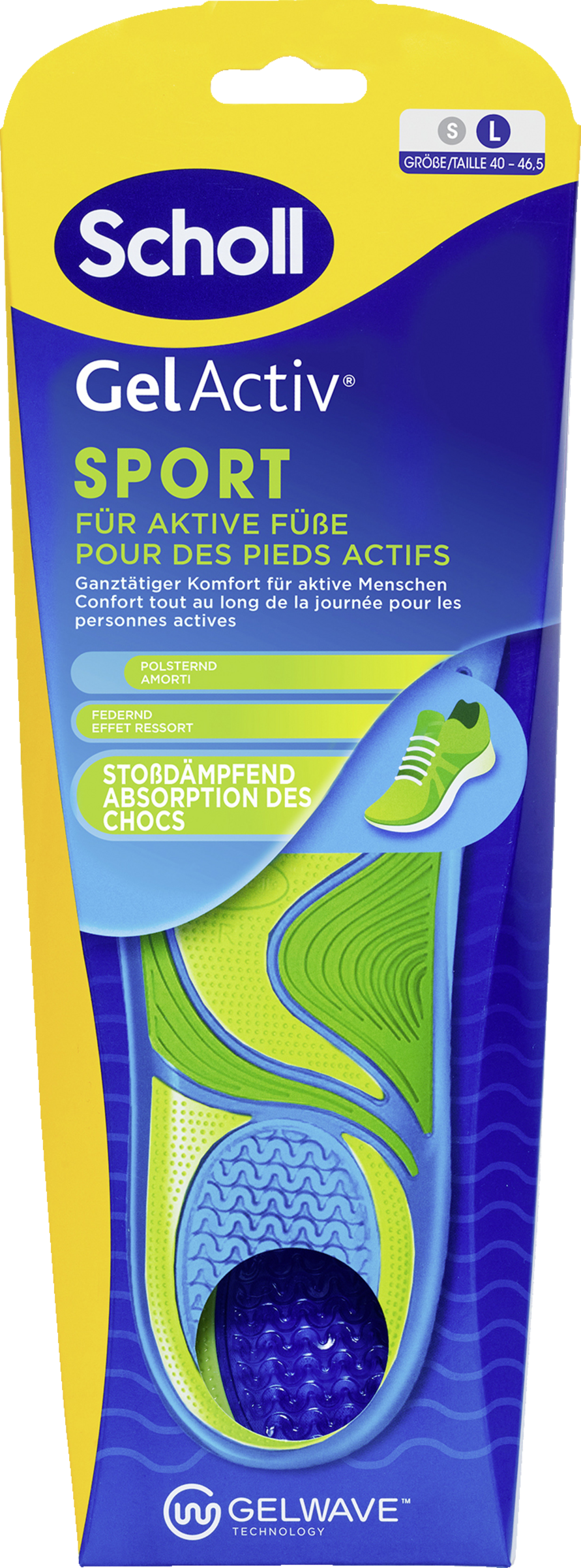 Scholl GelActiv SPORT indlægssåler str. L (40-46,5)