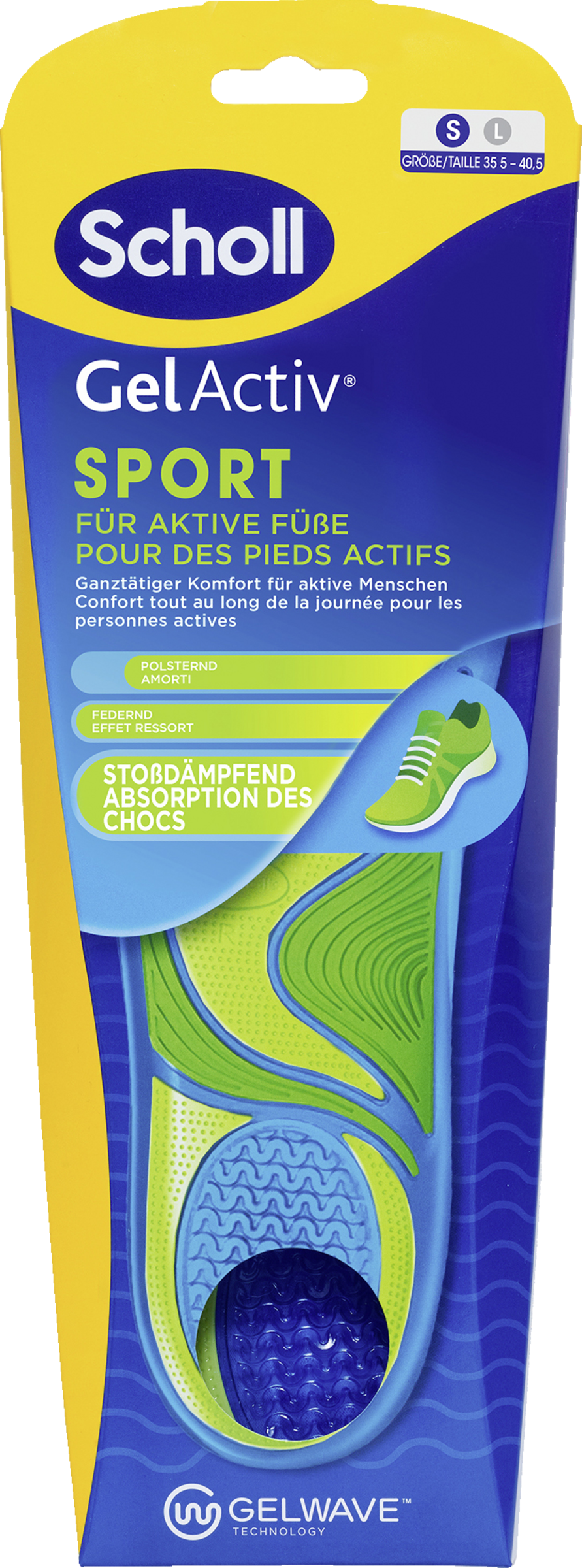 Scholl GelActiv SPORT indlægssåler str. S (35-40,5)