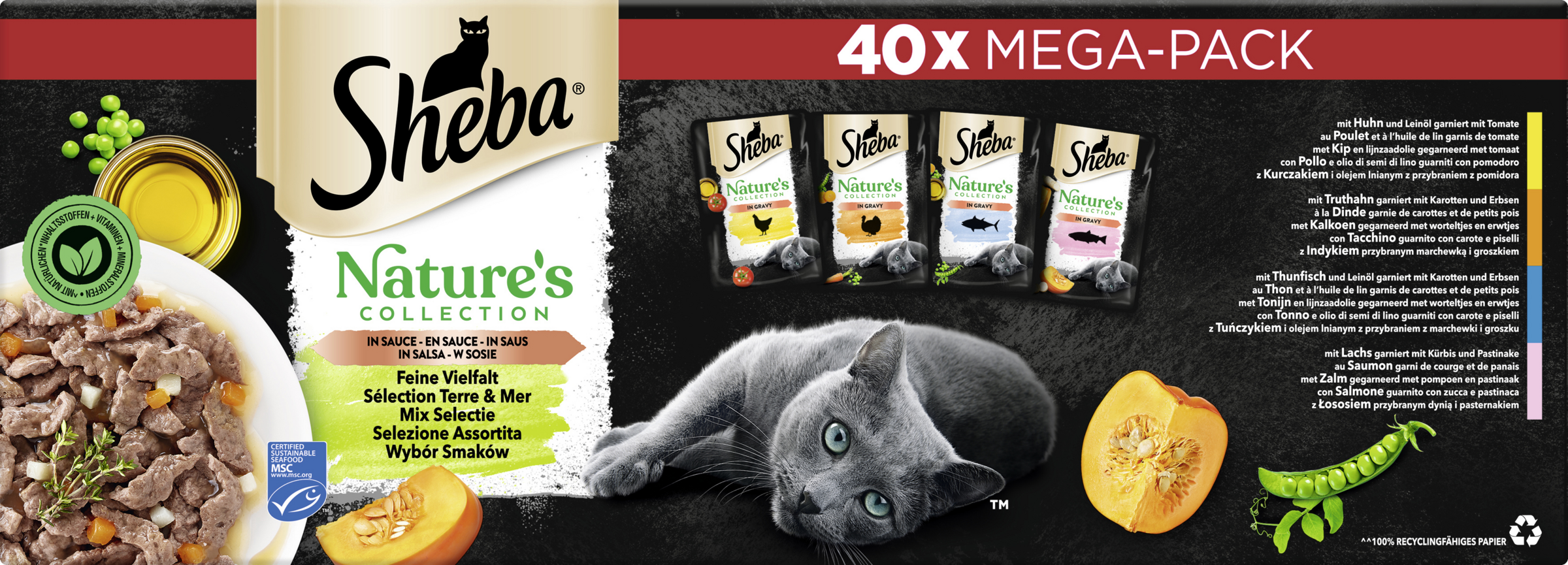 Sheba Nature's Collection in Sauce Mega-Pack, fint udvalg