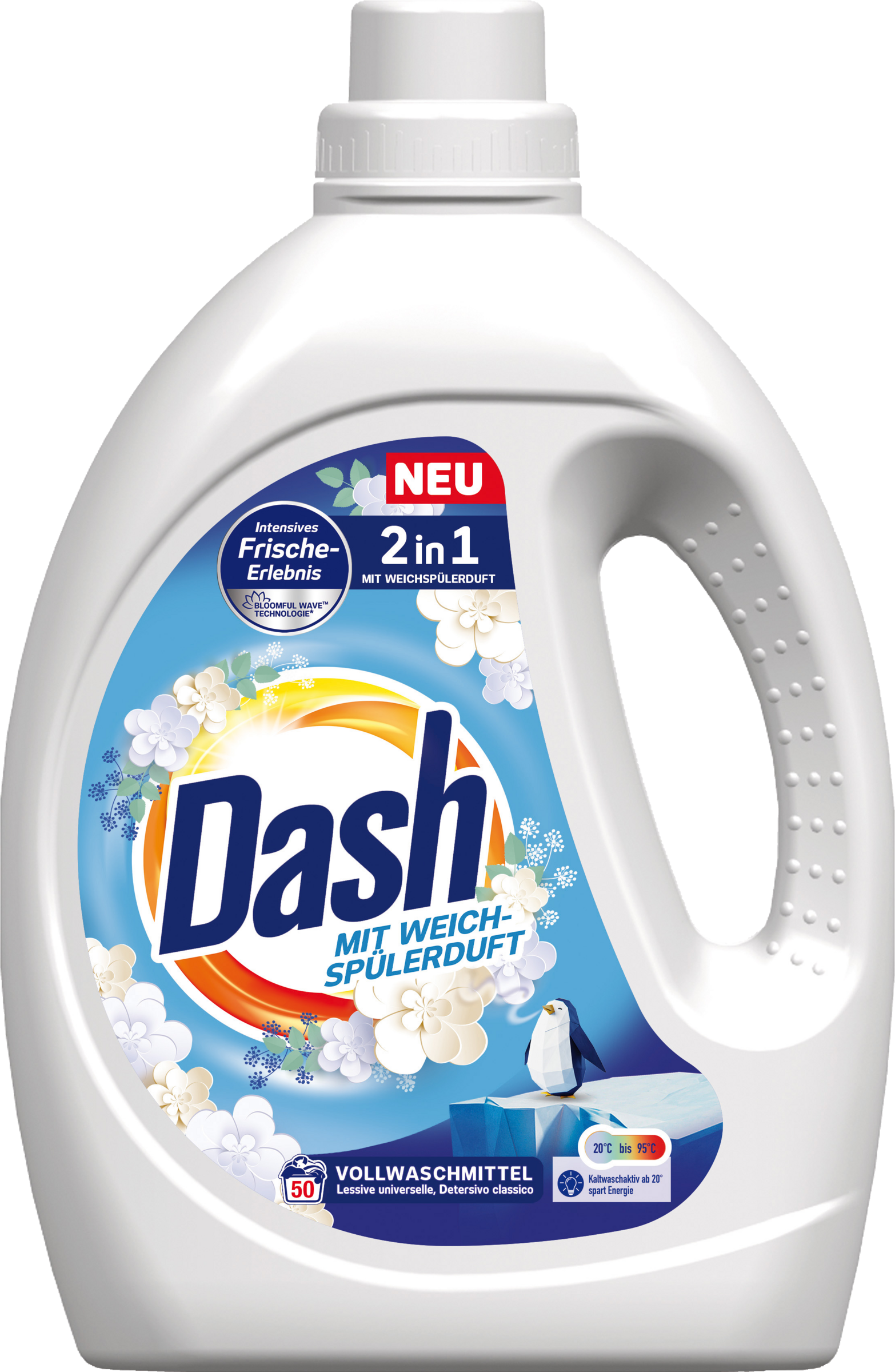 Dash 2-i-1 flydende vaskemiddel 50 vaske