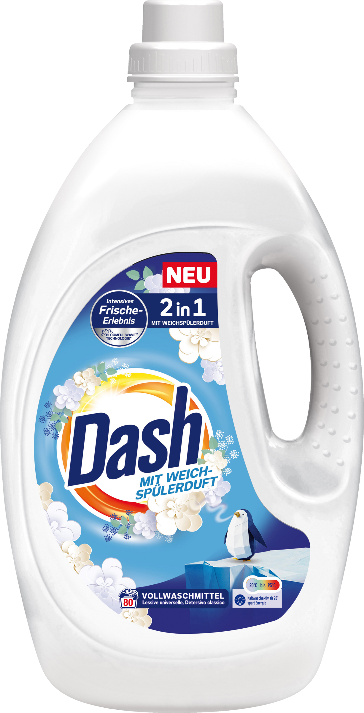 Dash 2-i-1 flydende vaskemiddel 80 vaske