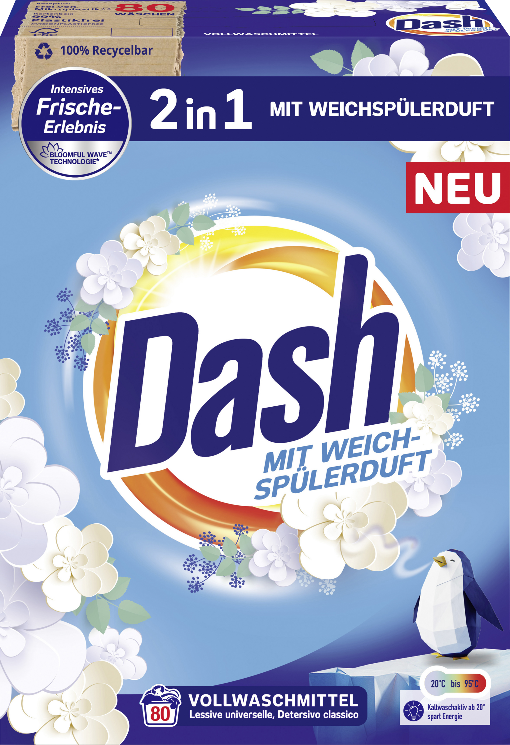 Dash 2i1 vaskepulver 80 vaske