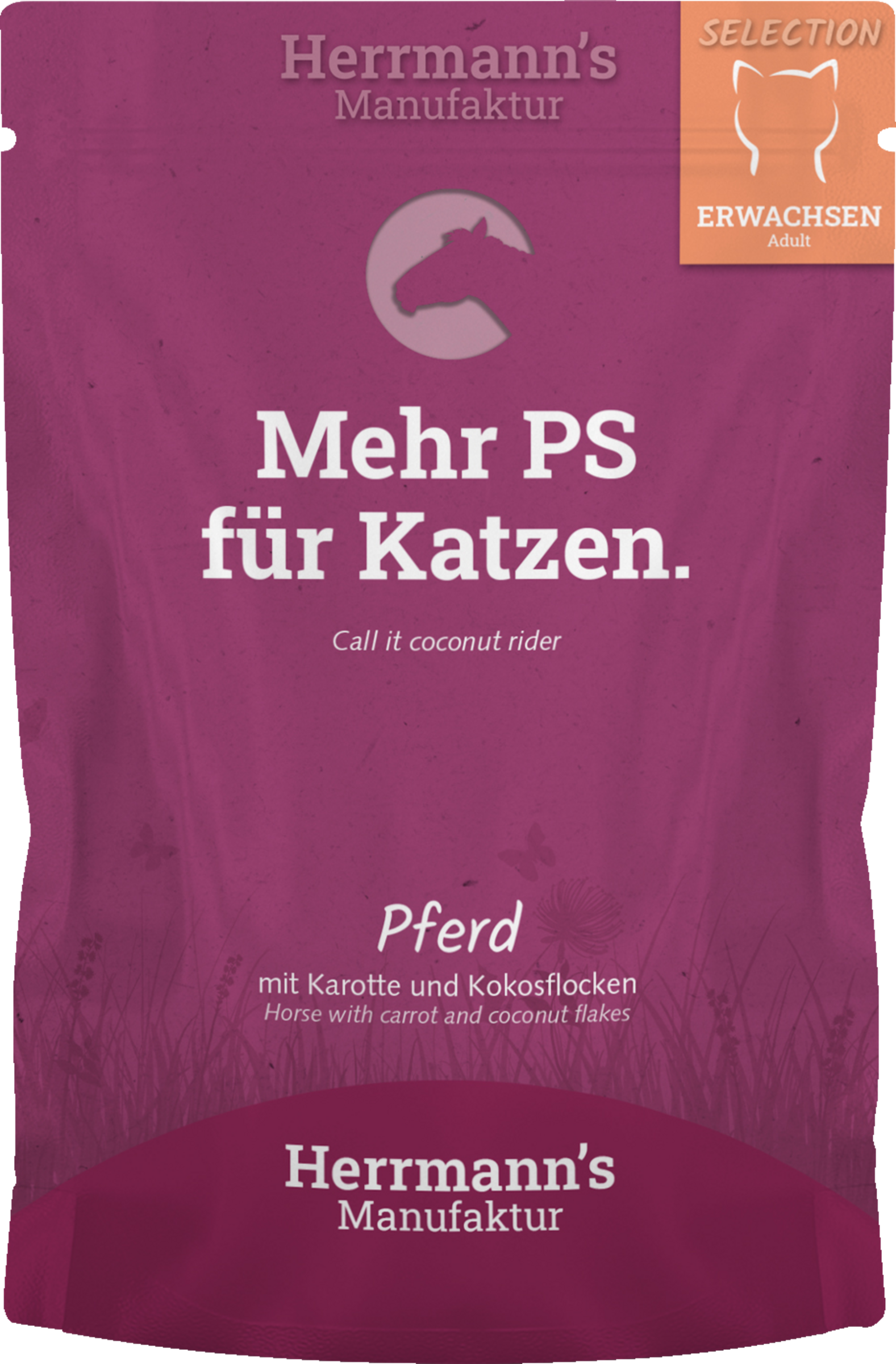 Herrmann's Manufaktur Selection Adult vådfoder til katte med hest, gulerødder og kokosflager