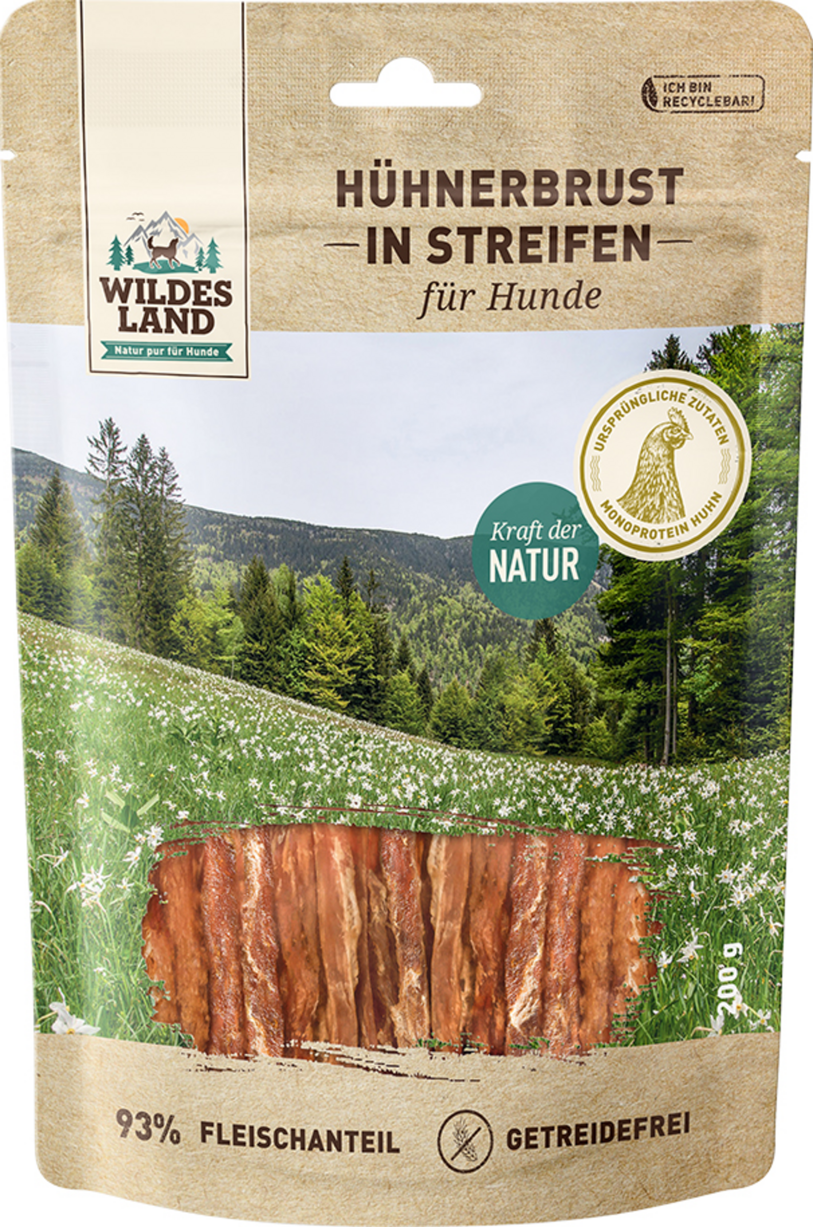 Wildes Land Hundesnack med kyllingebryst i strimler