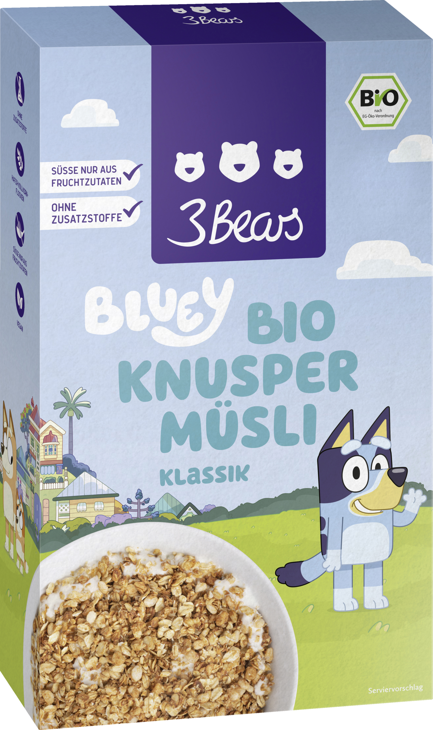 3Bears Økologisk, sprød mysli Klassisk Bluey