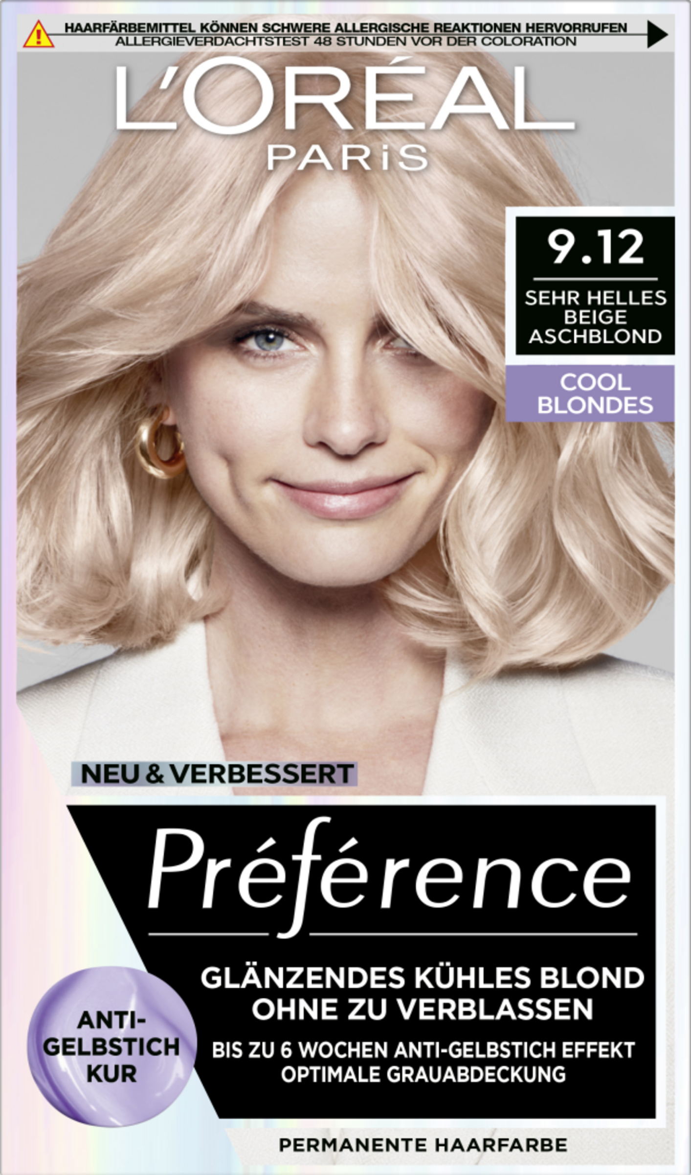 L’Oréal Paris Préférence Cool Blonds 9.12 Meget lys, beige askeblond