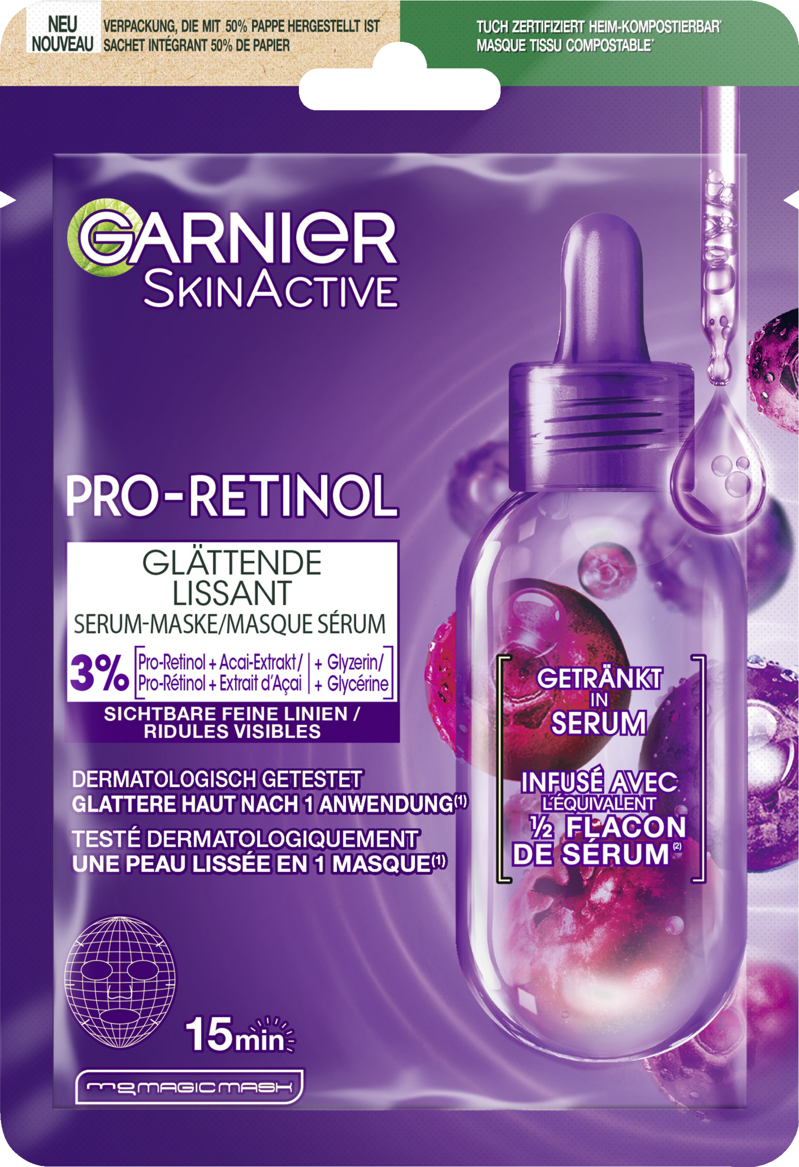 Garnier SkinActive Pro-Retinol glattende serummaske