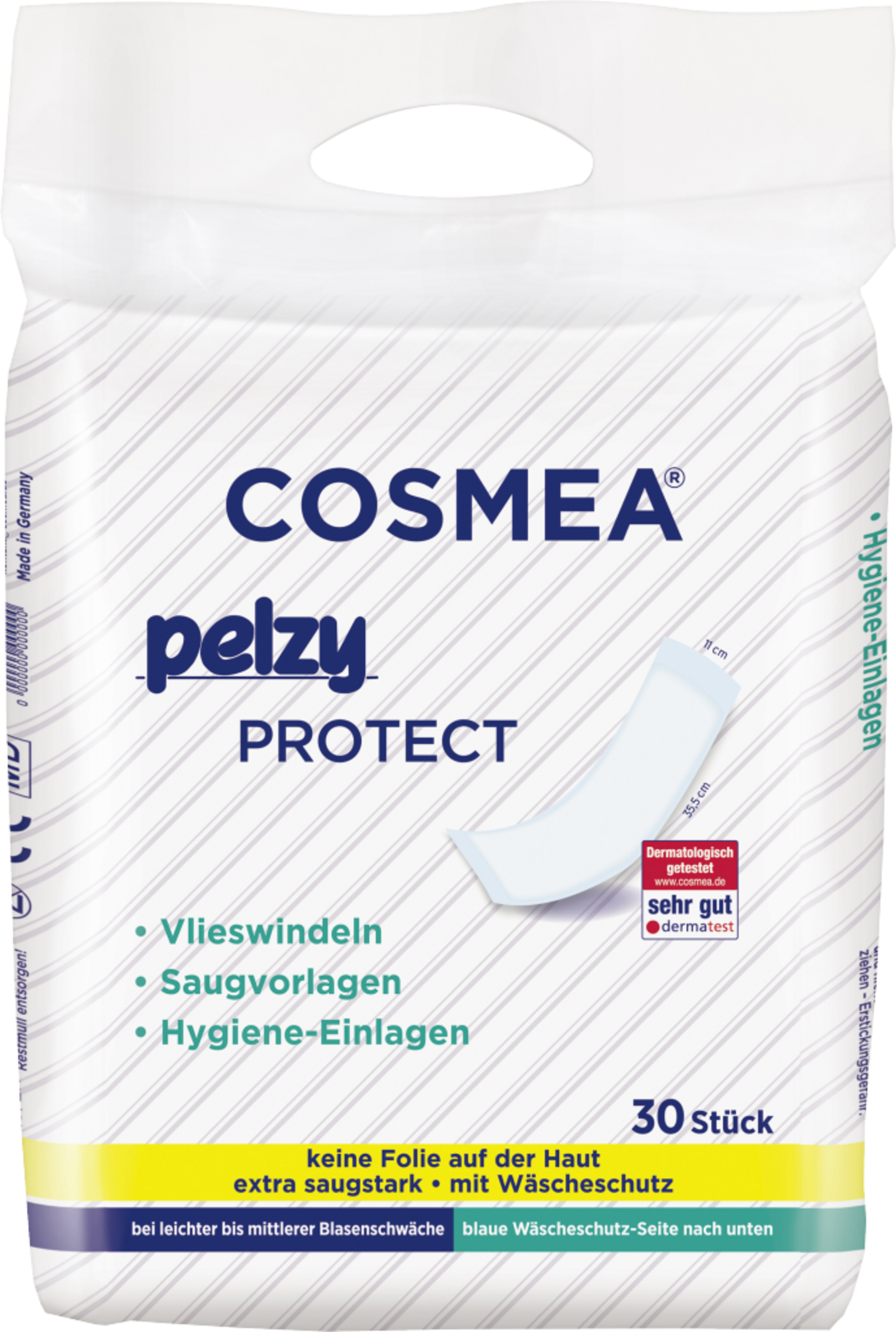 Cosmea Pelzy Protect fleecebleer, hygiejnebind til efter fødslen, 30 stk.