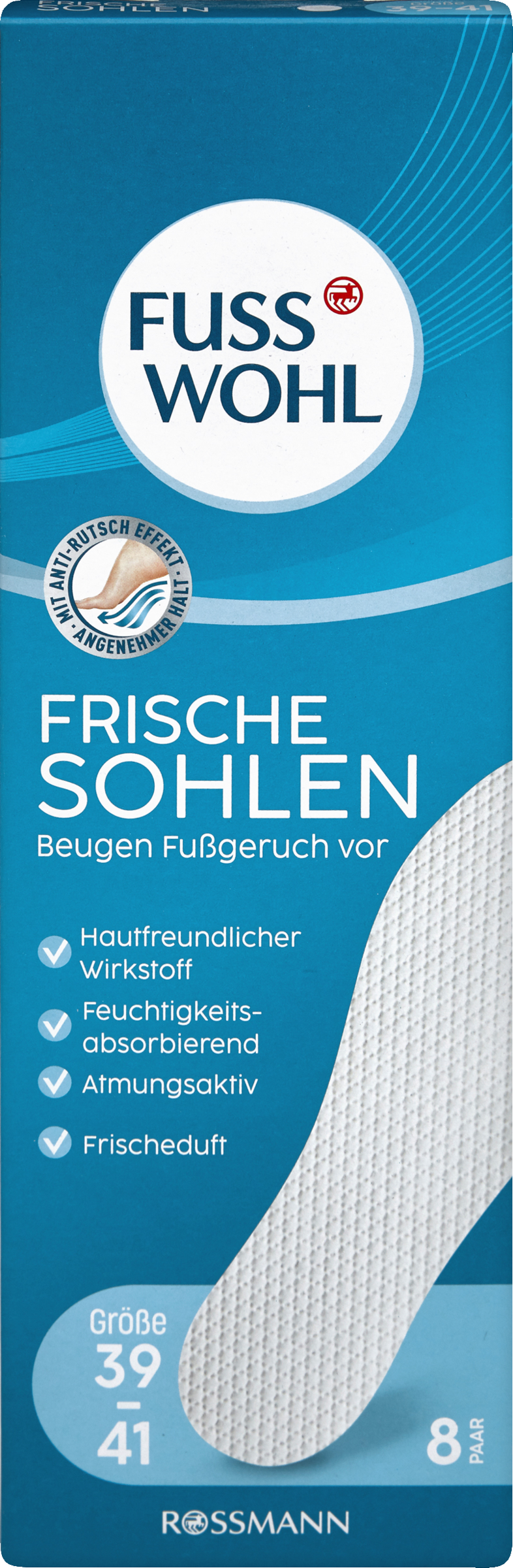 FUSSWOHL Friske såler hvid str. M 39-41