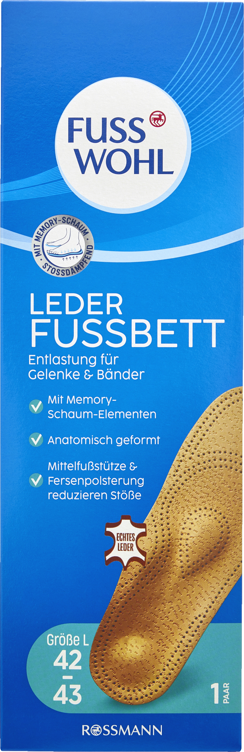 FUSSWOHL Læderindlæg str. L 42-43