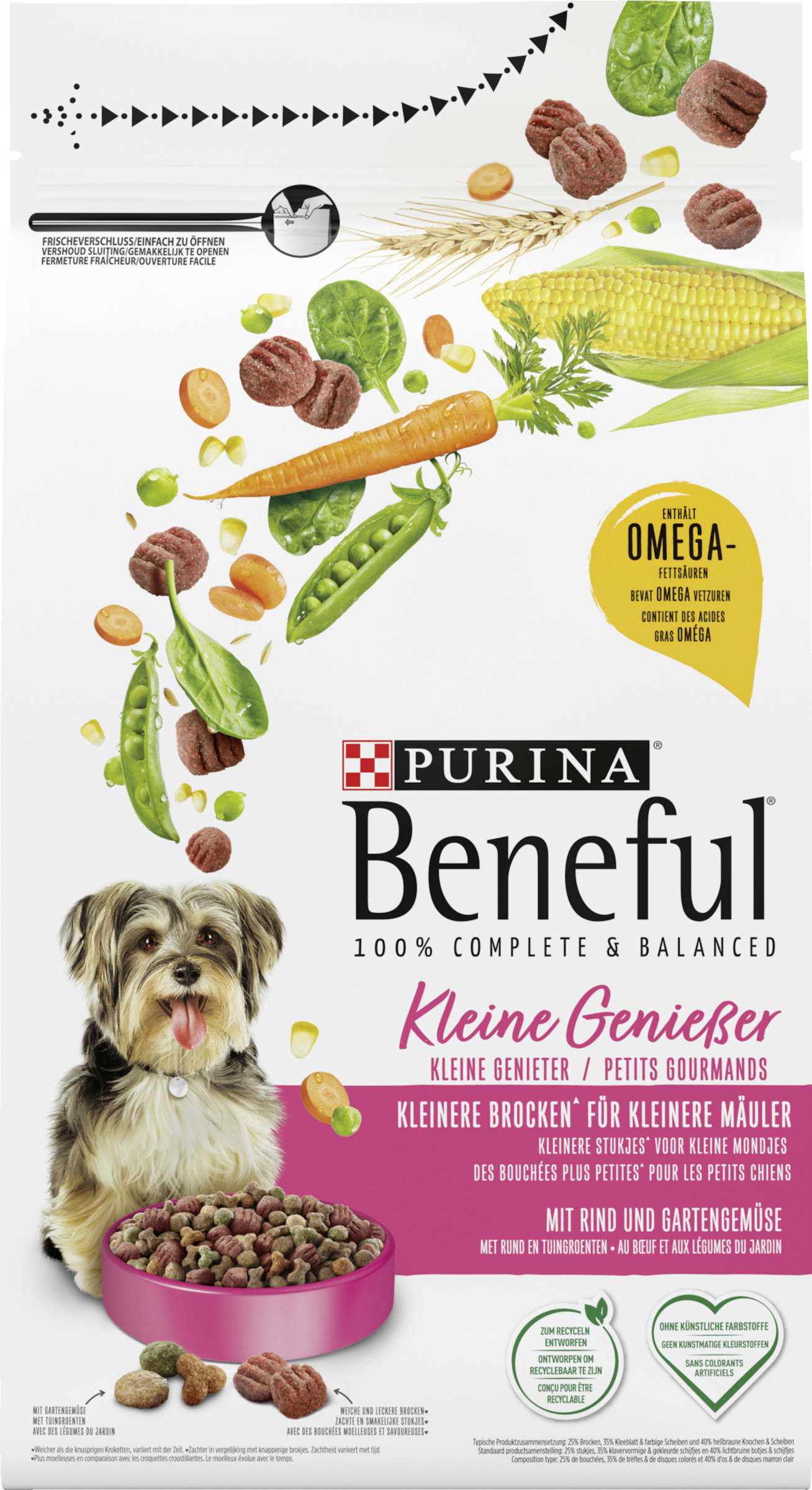 Beneful Hundetørfoder Kleine Genießer med oksekød og grøntsager