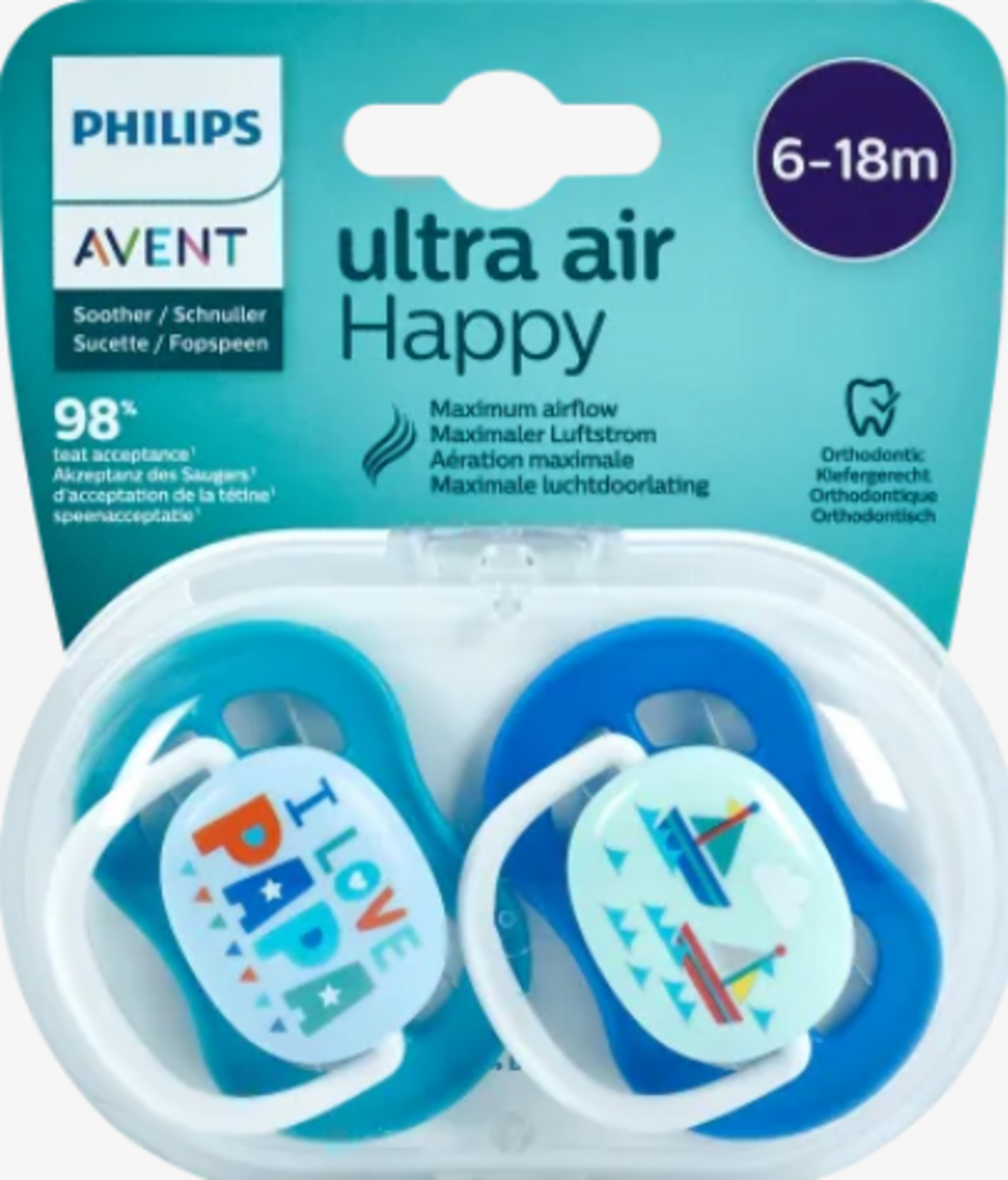 PHILIPS AVENT ultra air Happy sut båd og far 6-18 måneder
