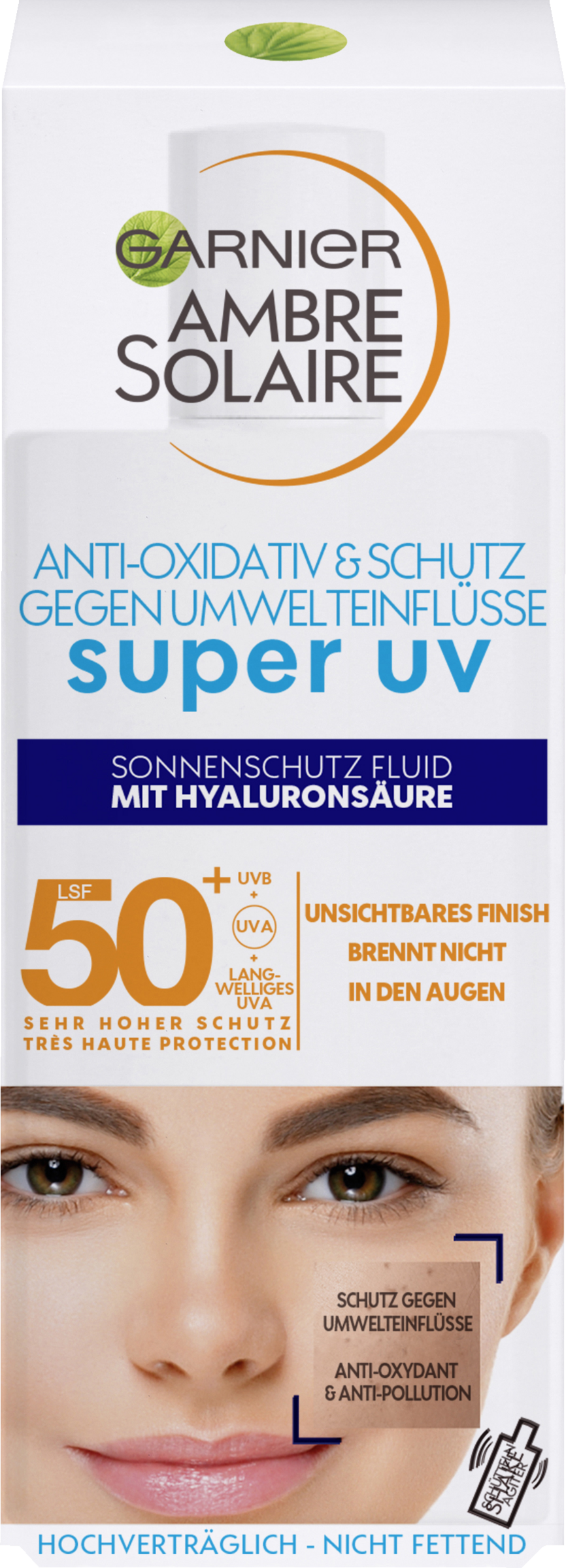 Garnier Ambre Solaire sensitive expert+ flydende UV-ansigtsbeskyttelse SPF 50+