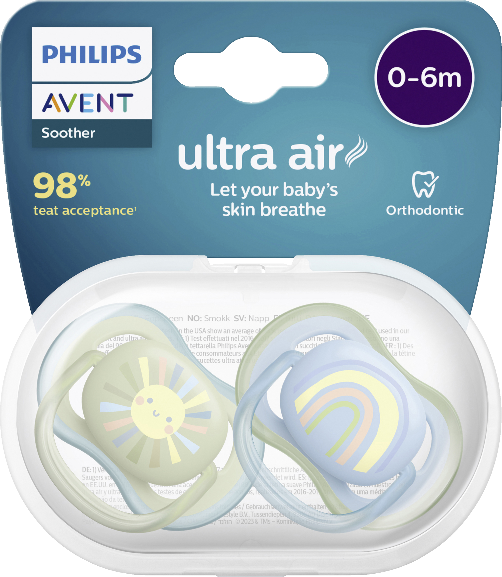 PHILIPS AVENT ultra air sut sol og regnbue 0-6 måneder