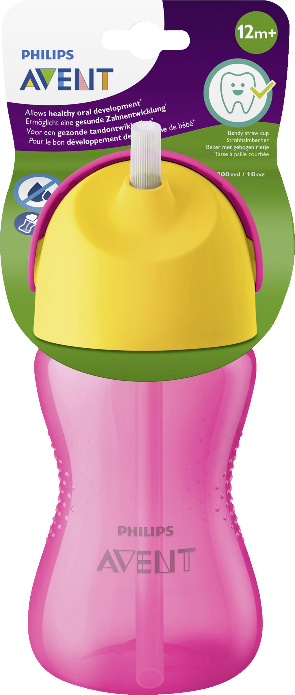 PHILIPS AVENT Sugerørskop 300 ml rosa