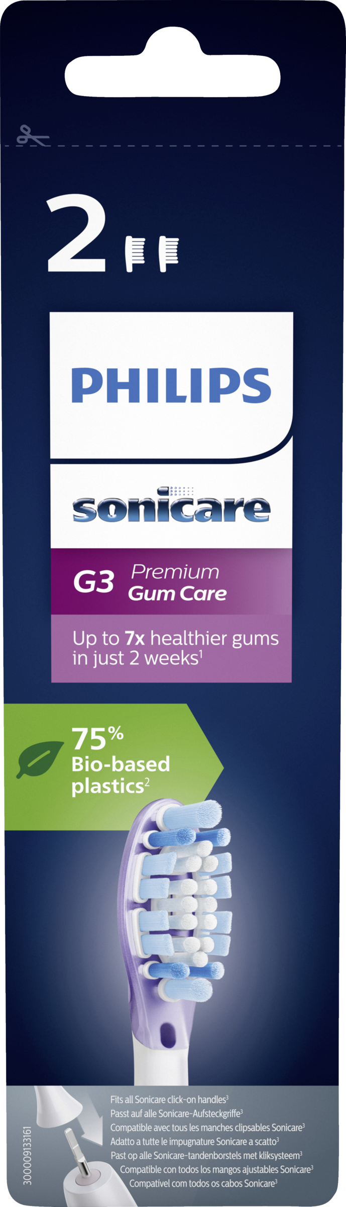 PHILIPS Sonicare G3 Premium Gum Care-børster sort HX9052/17