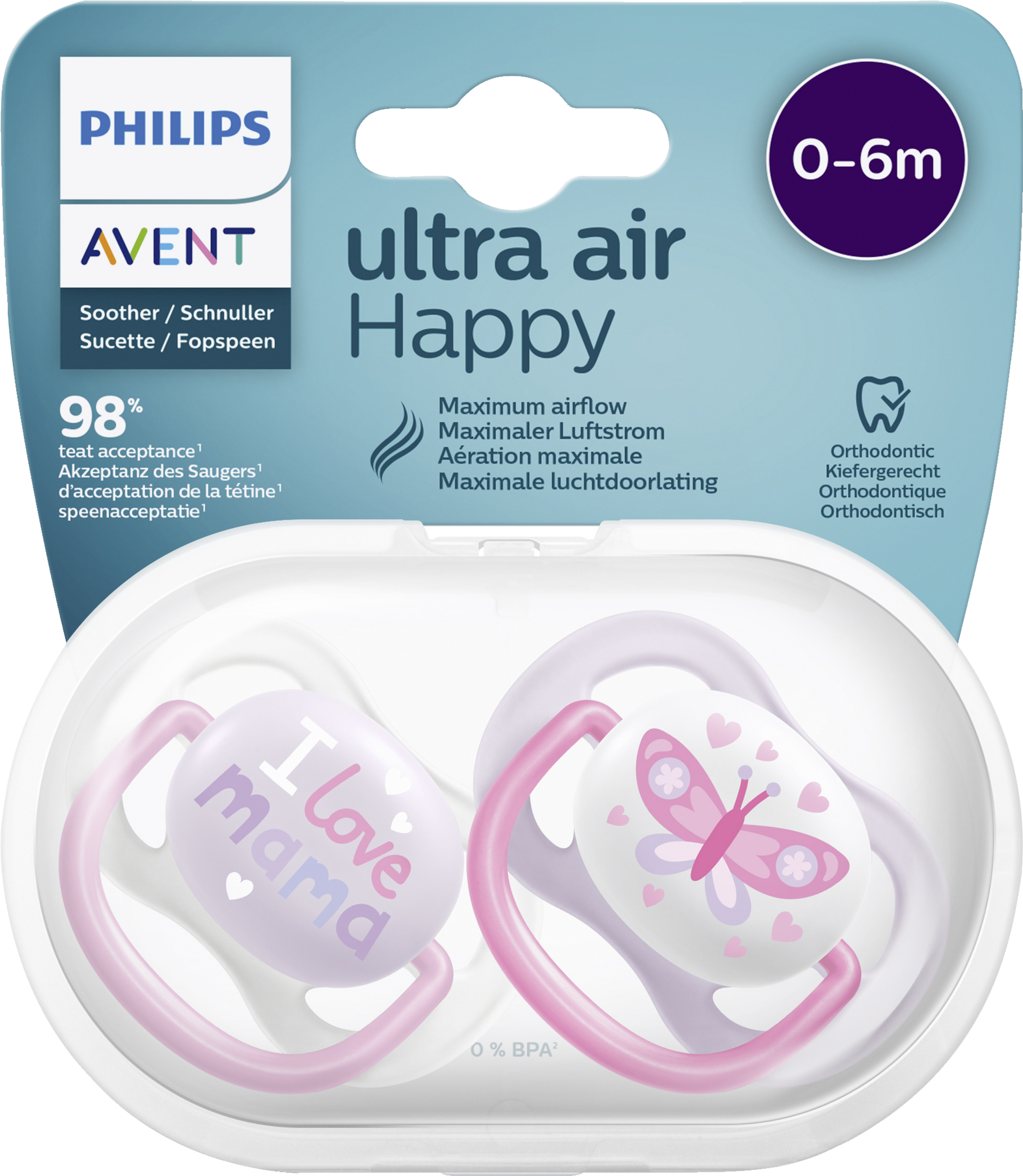 PHILIPS AVENT ultra air sut sommerfugl og mor 0-6 måneder