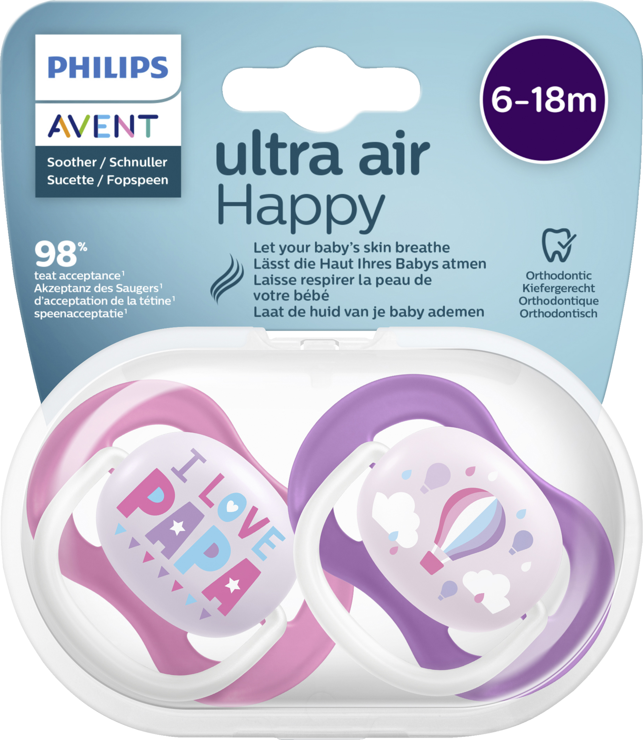 PHILIPS AVENT ultra air Happy sut ballon og far 6-18 måneder