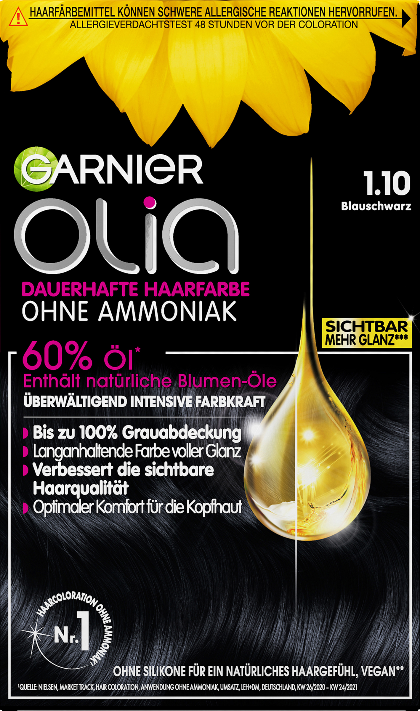 Garnier Olia Permanent hårfarve 1.10 Blå Sort