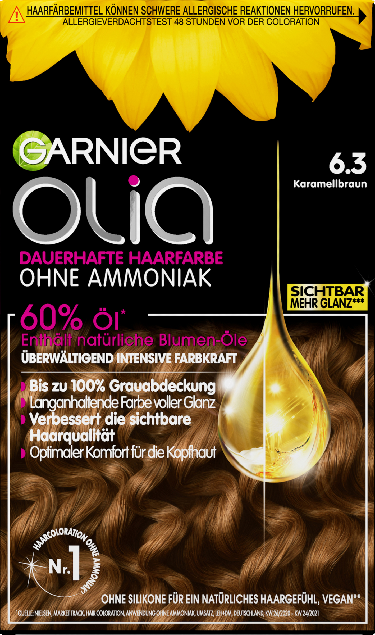 Garnier Olia Langvarig hårfarve nr. 6.3: Karamelbrun