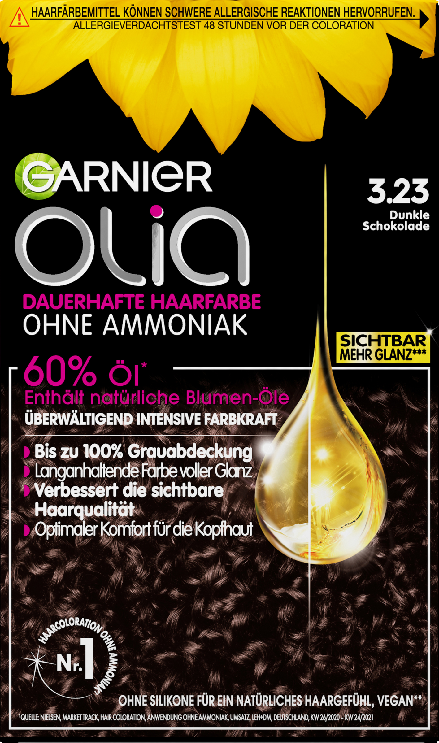 Garnier Olia Langvarig hårfarve 3.23 Mørk Chokolade