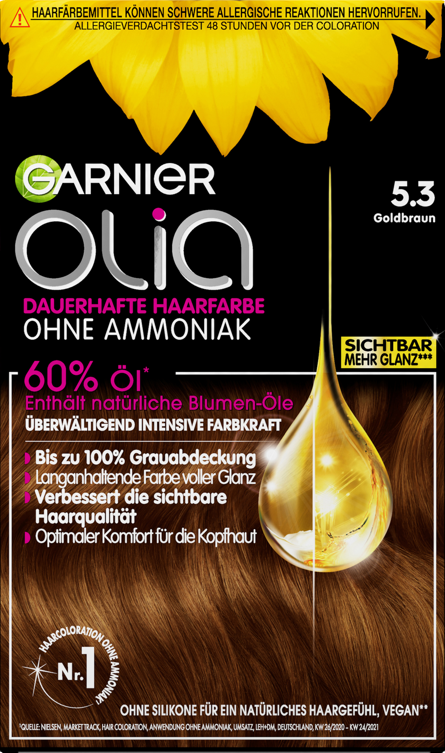 Garnier Olia Langvarig hårfarve nr. 5.3: Guldbrun