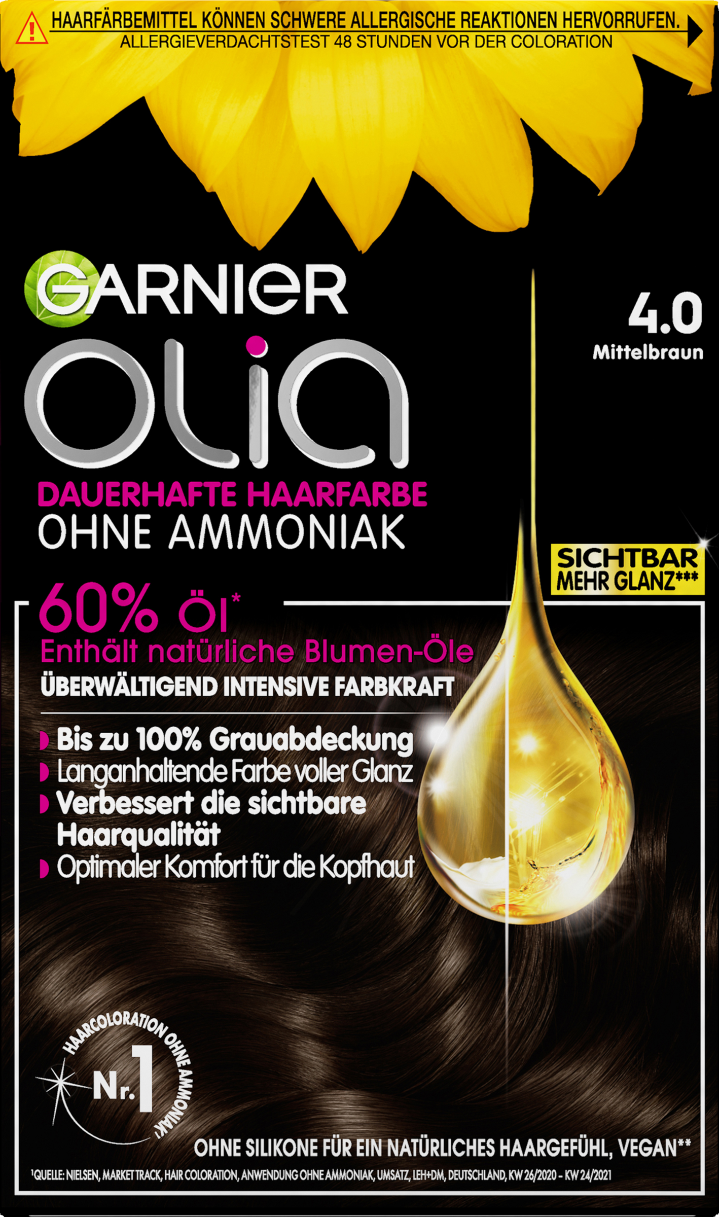 Garnier Olia Langvarig hårfarve 4.0 mellemblond