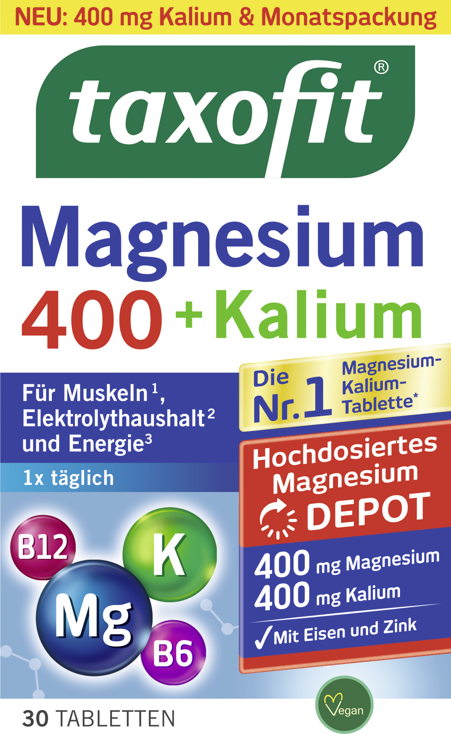 taxofit Magnesium 400 + Kalium Tab 30