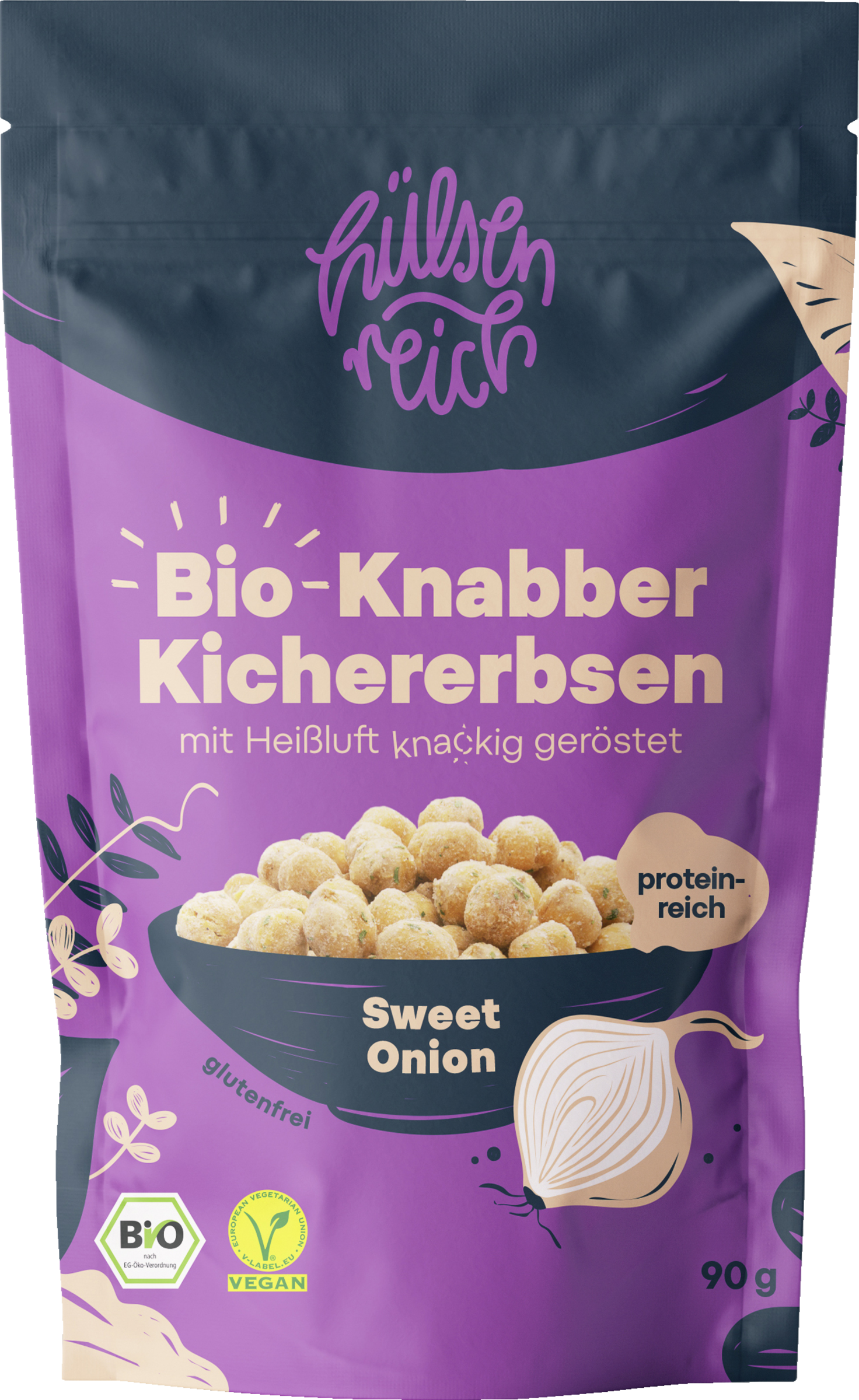 Hülsenreich Øko snack kikærte søde løg