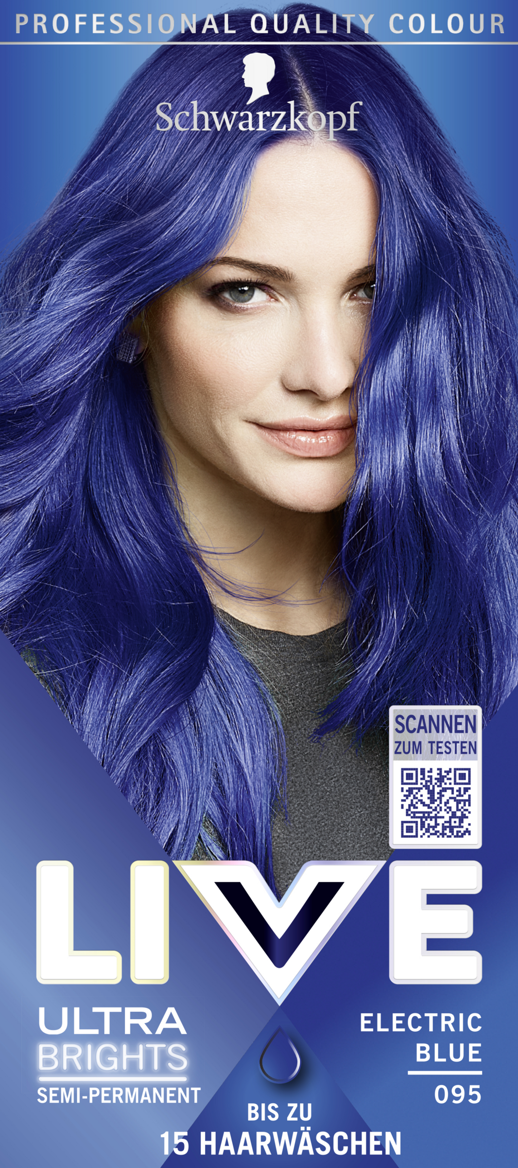 Schwarzkopf LIVE Ultra Brights hårfarve 095 Electric Blue