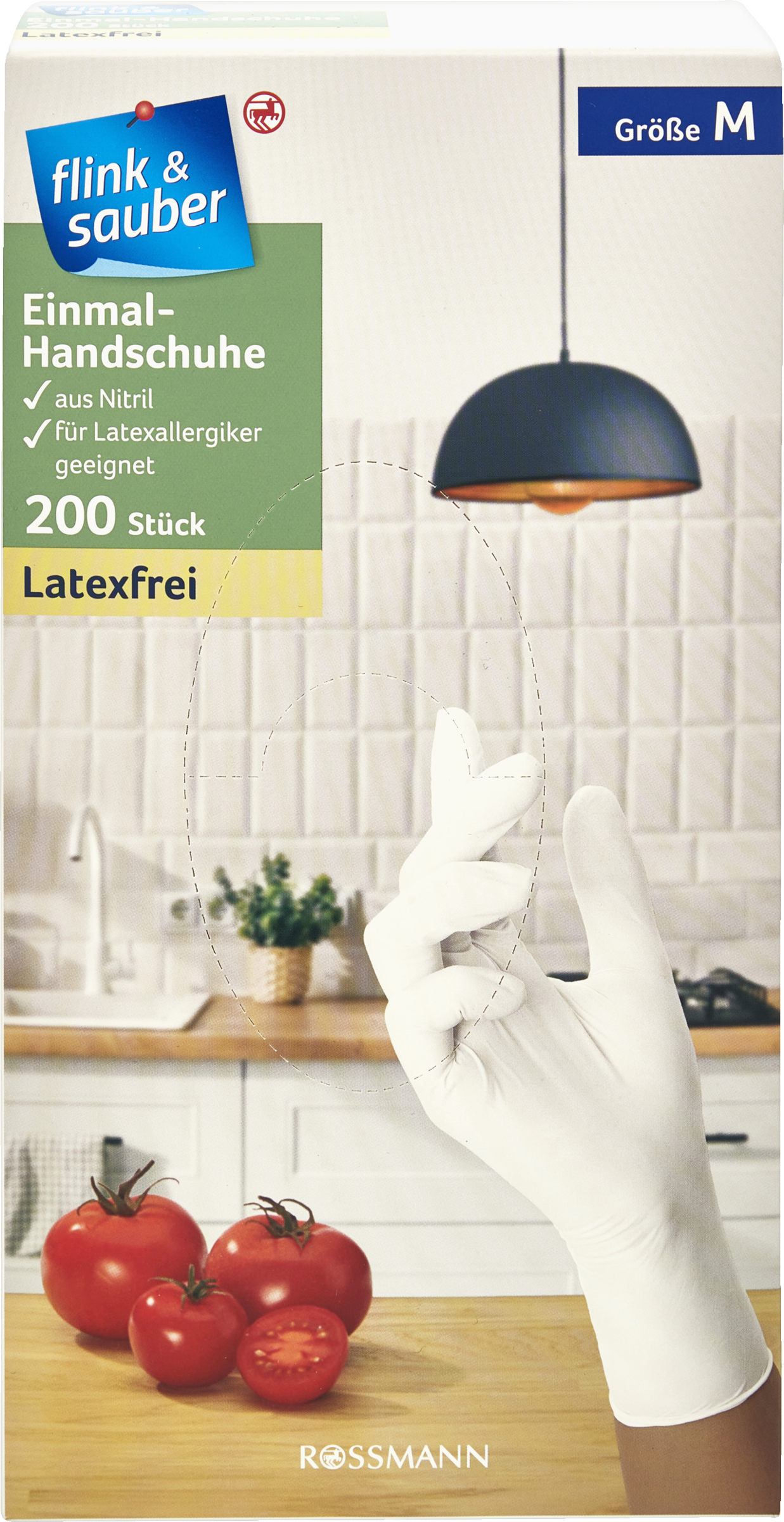 flink & sauber Engangshandsker nitril str. M