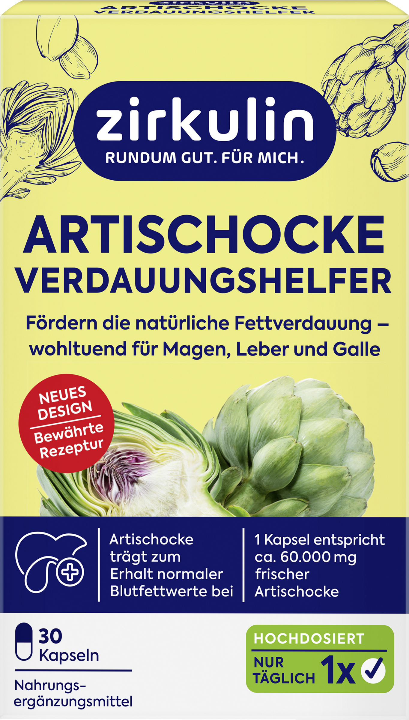 Zirkulin Artiskok fordøjelseshjælpemiddel i høje doser