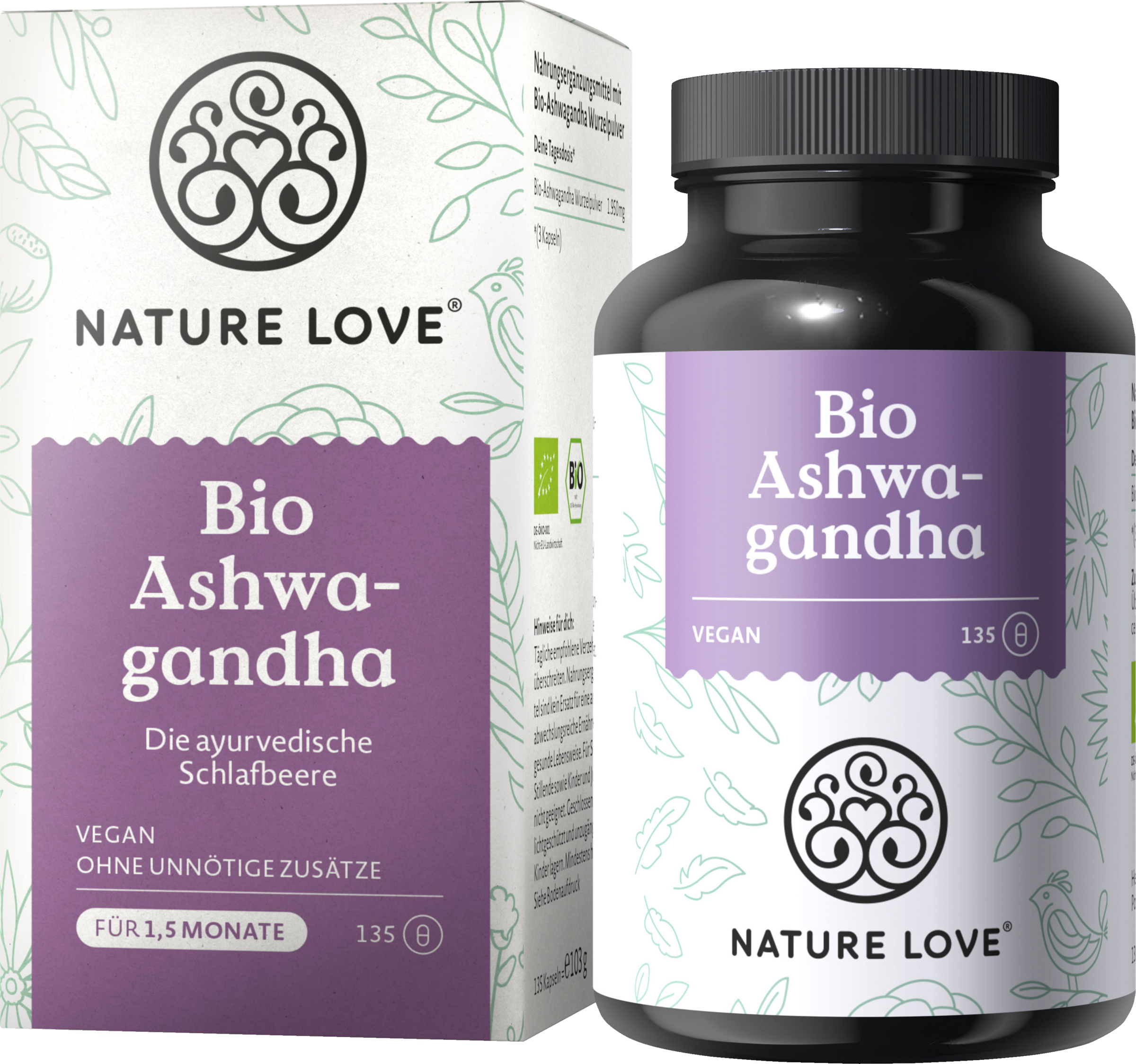 Nature Love Økologiske ashwagandha-kapsler