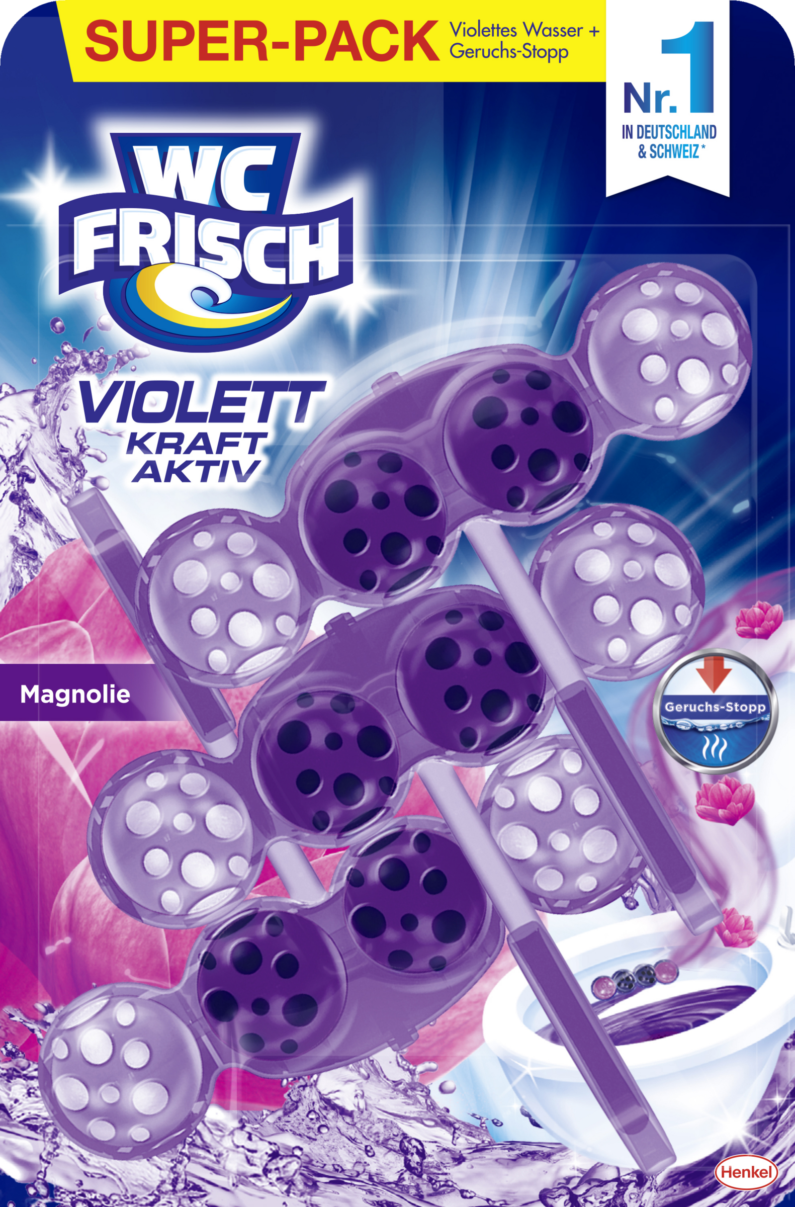 WC FRISCH WC-skyl Violet Power Active Magnolie Stor pakke