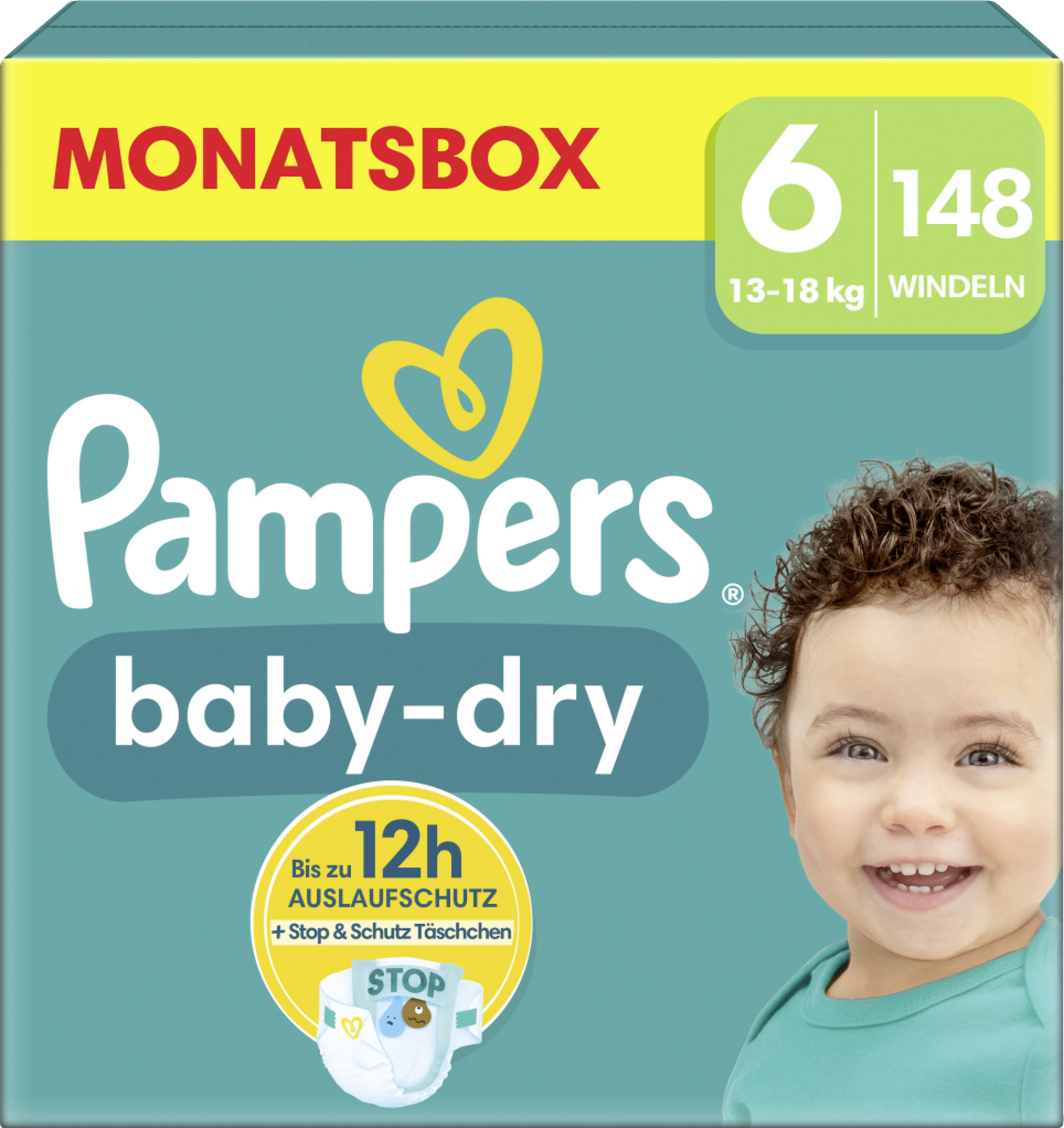Pampers Baby Dry bleer str. 6 (13-18 kg) månedskasse