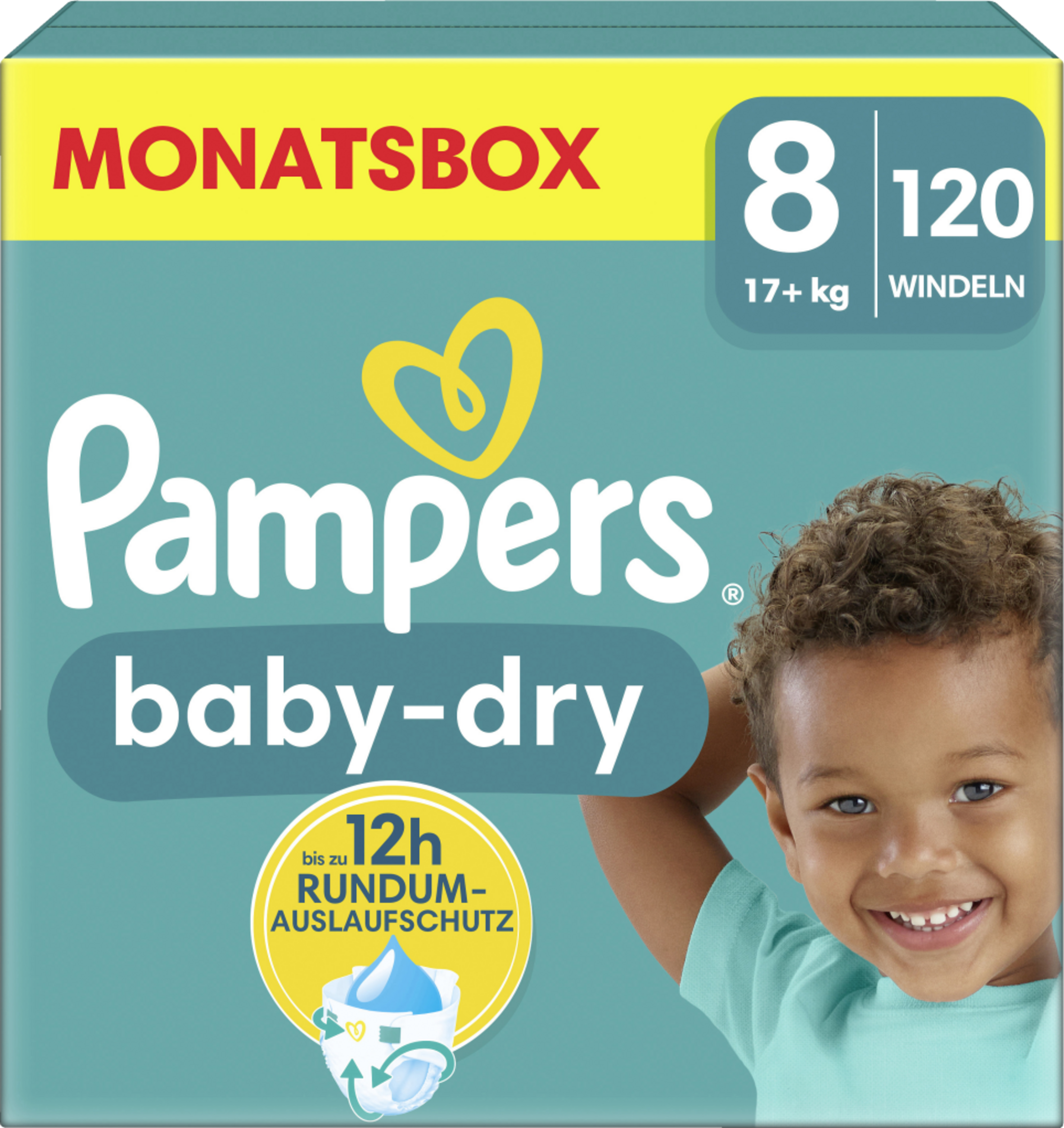 Pampers Baby Dry bleer str. 8 (17+ kg) månedskasse