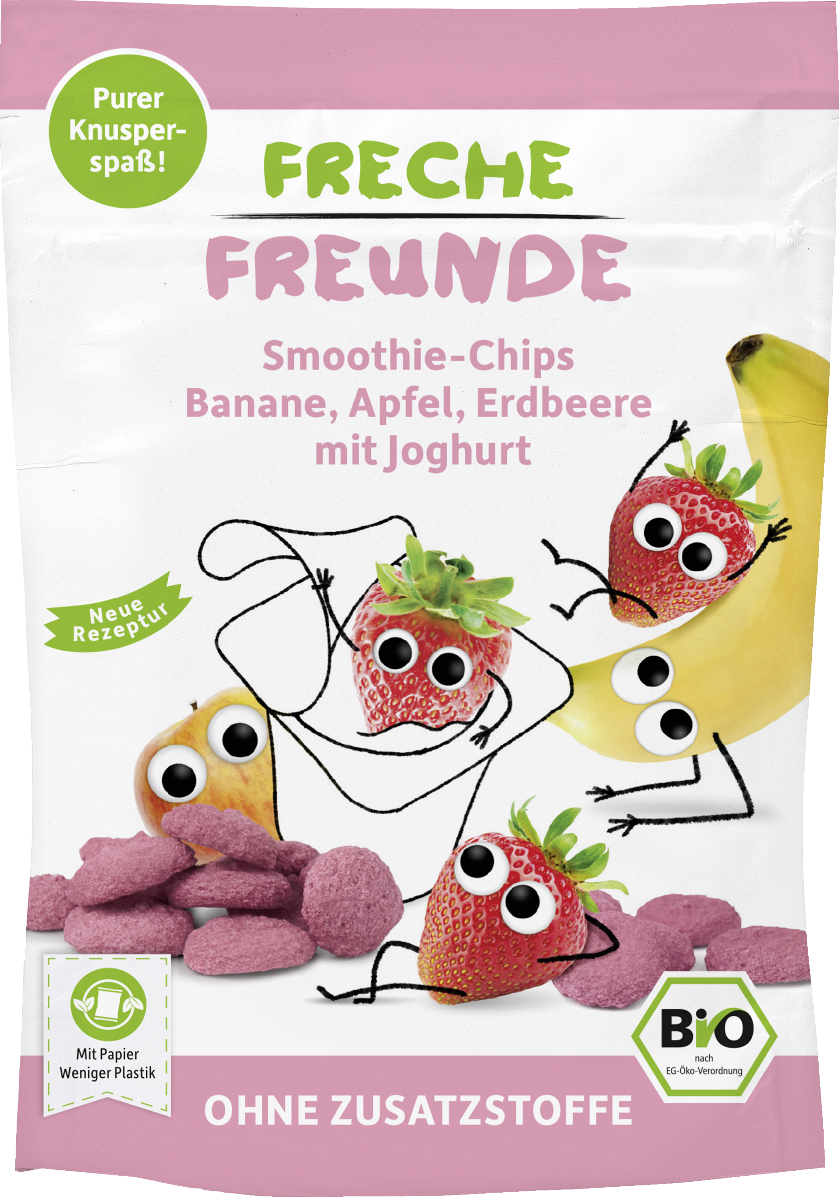 Freche Freunde Freche Freunde økologiske smoothiechips - banan, æble, jordbær med yoghurt