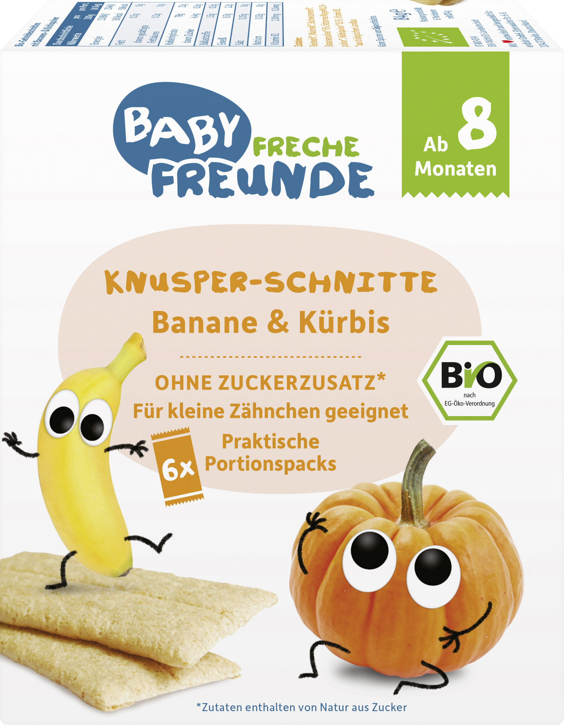 Freche Freunde Økologisk, sprøde kiks banan og græskar