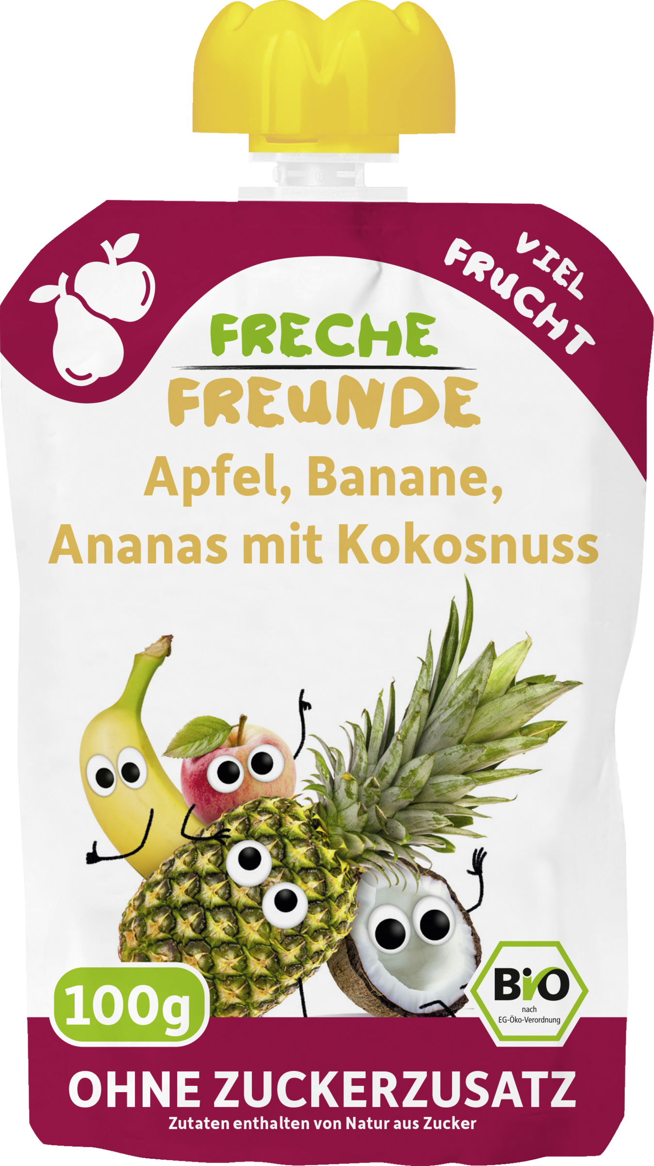 Freche Freunde Økologisk Freche Freunde 100 % æble, banan, ananas og kokos